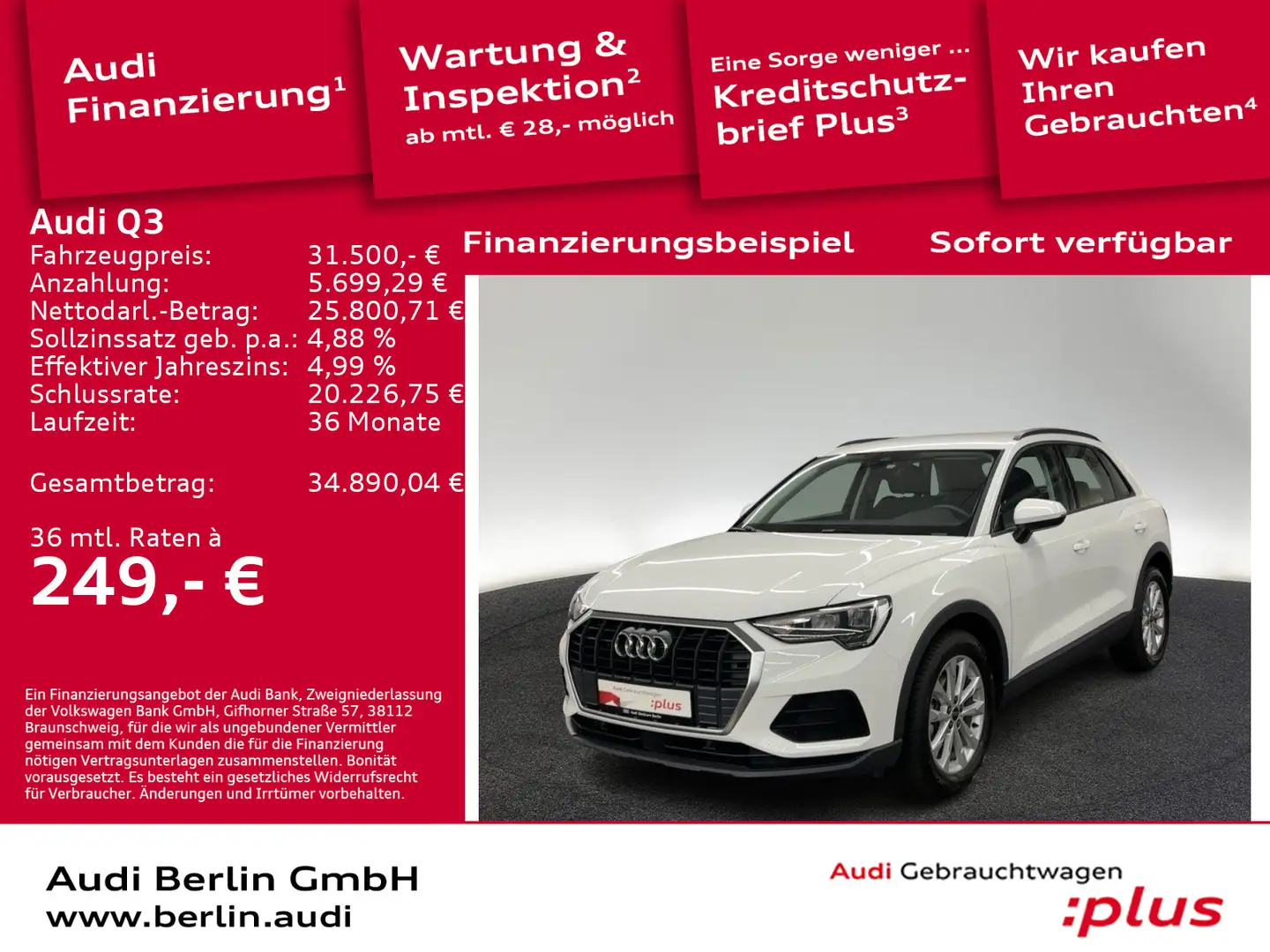 Audi Q3 35 TDI 6-G. DAB PDC VIRTUAL SITZHZG SPORTSITZ Blanc - 1