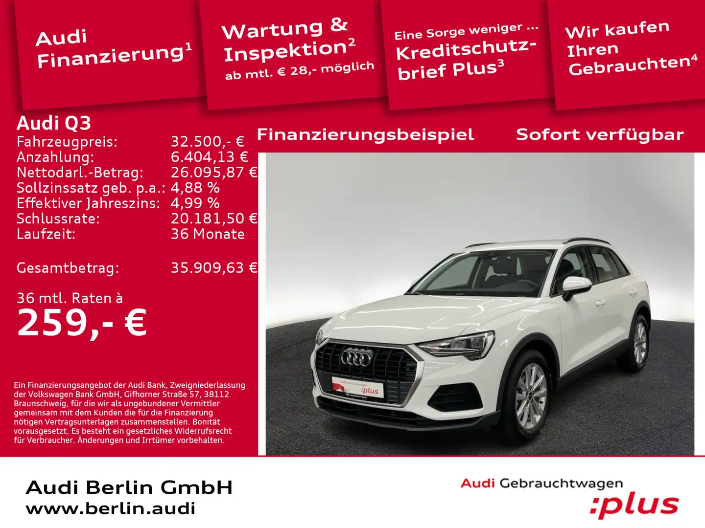 Audi Q3 35 TDI 6-G. DAB PDC VIRTUAL SITZHZG SPORTSITZ Weiß - 1
