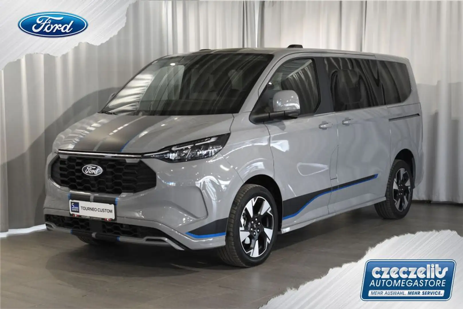 Ford Tourneo Custom Bus 2.5 PHEV 340 L1H1 FWD Sport Aut Gris - 1