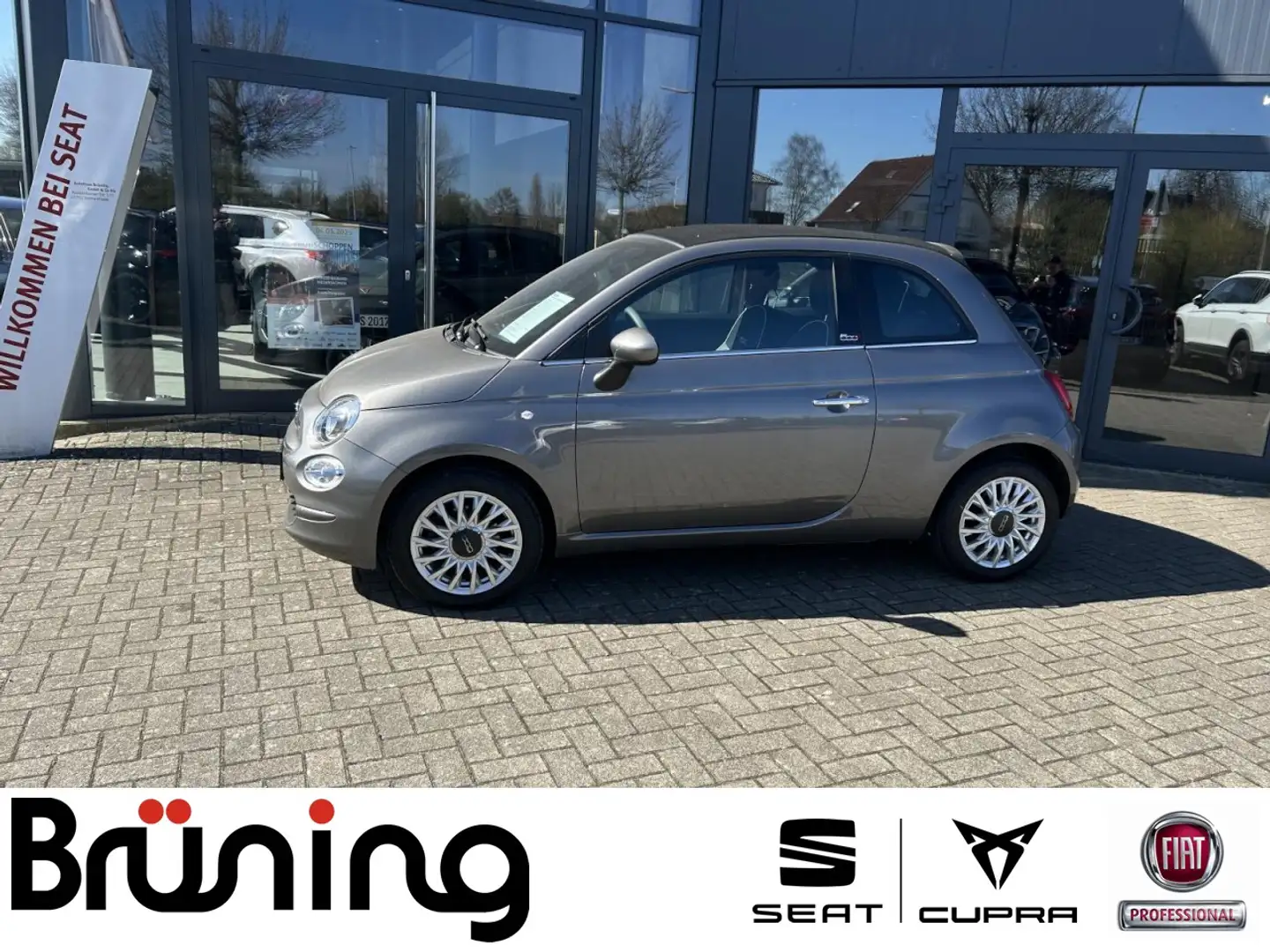 Fiat 500C 1.2 8V Lounge Klima Navi Einparkhilfe Faltdach Gris - 1