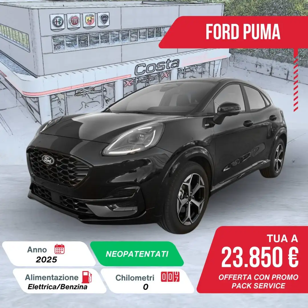 Ford Puma 1.0 EcoBoost Hybrid 125 CV S&S aut. ST-Line Nero - 1