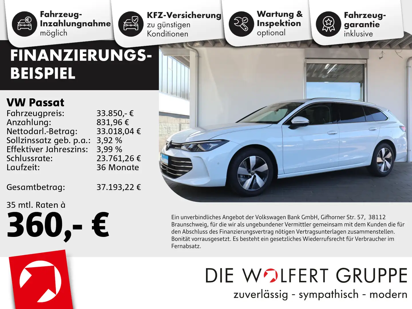 Volkswagen Passat Business 2.0 TDI DSG AHK 360° NAVI CARPLA Blanc - 1