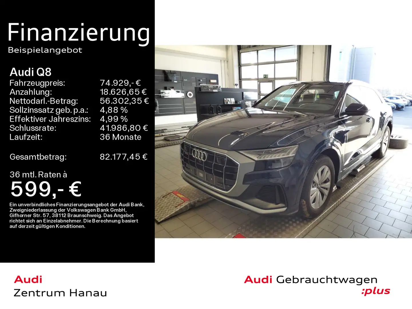 Audi Q8 50 TDI QUATTRO S LINE *MATRIX*PANO*AHK*LUFT* Blau - 1