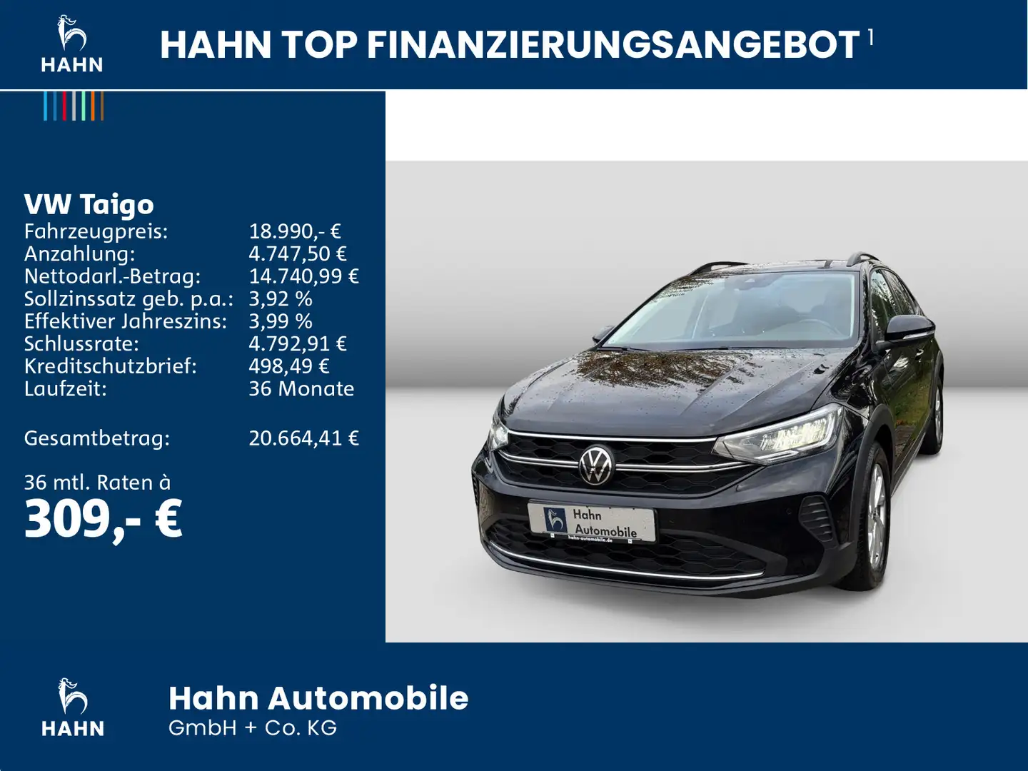 Volkswagen Taigo 1.0TSI DSG Life App-C Cam LED Navi Sitzhei Schwarz - 2