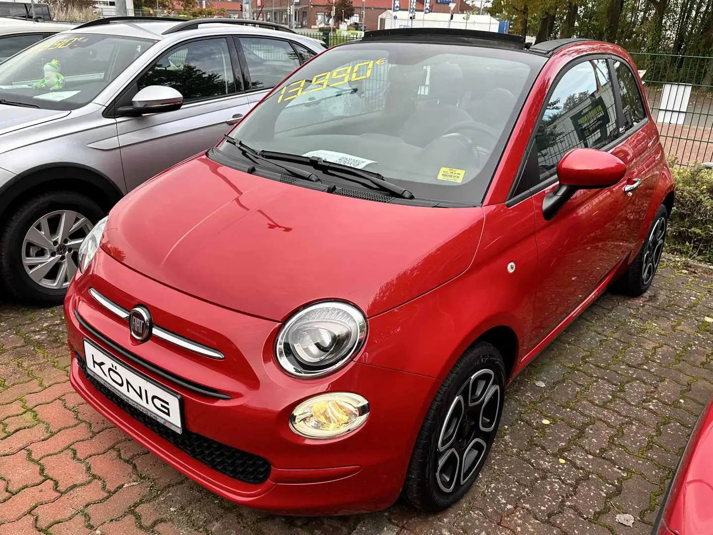 Fiat 500C Cabrio Club 1.0 Klima*Tempomat*CarPlay Rouge - 1