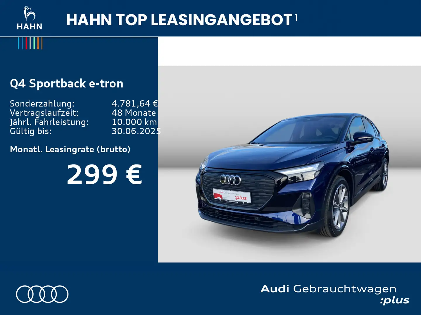 Audi Q4 e-tron Q4 Sportback 45 e-tron qua S-Trc Virtual AHK LED Blu/Azzurro - 2