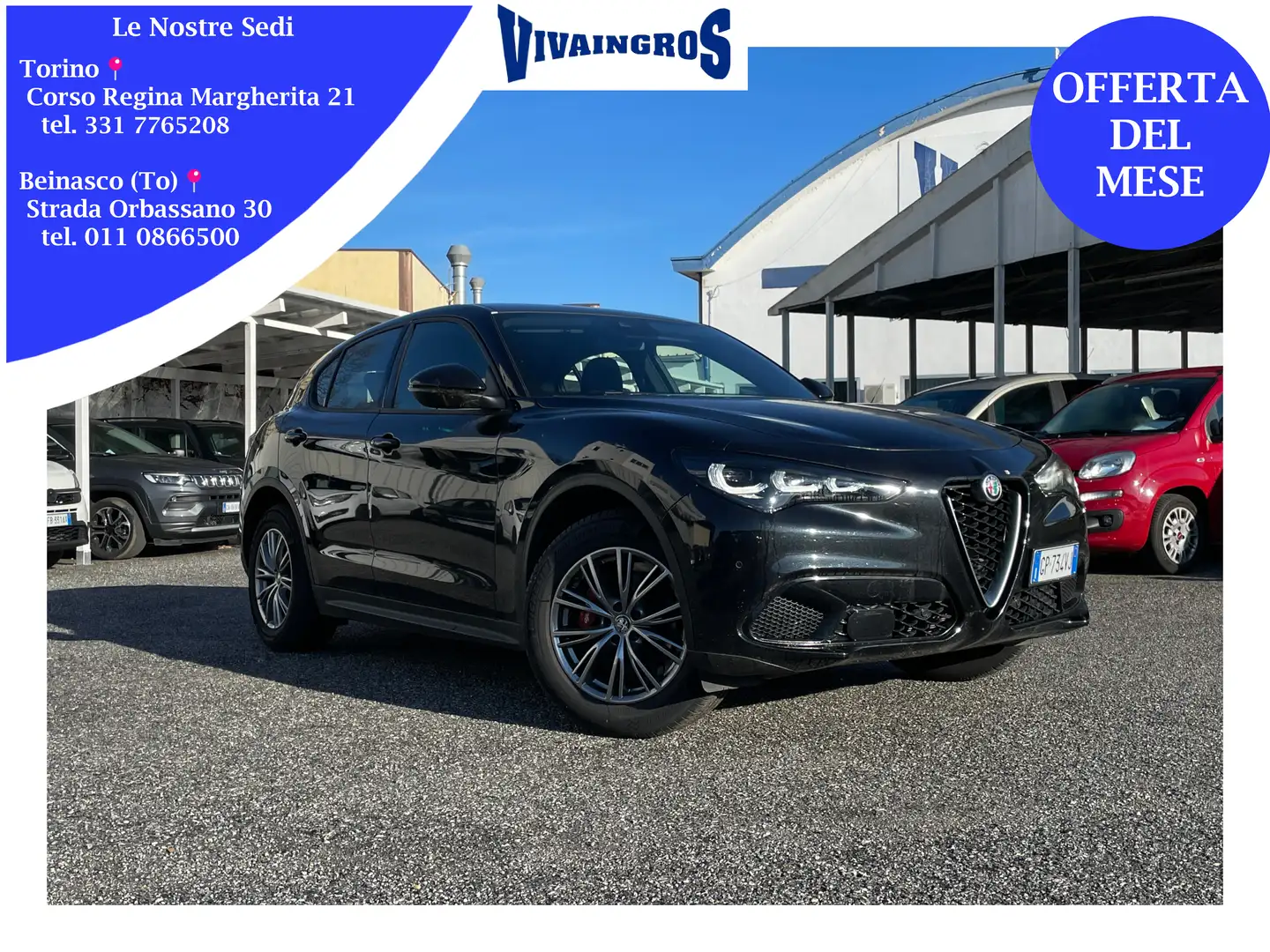 Alfa Romeo Stelvio 2.2 TDI 160CV Super RWD AT8 / PRONTA CONSEGNA Noir - 1