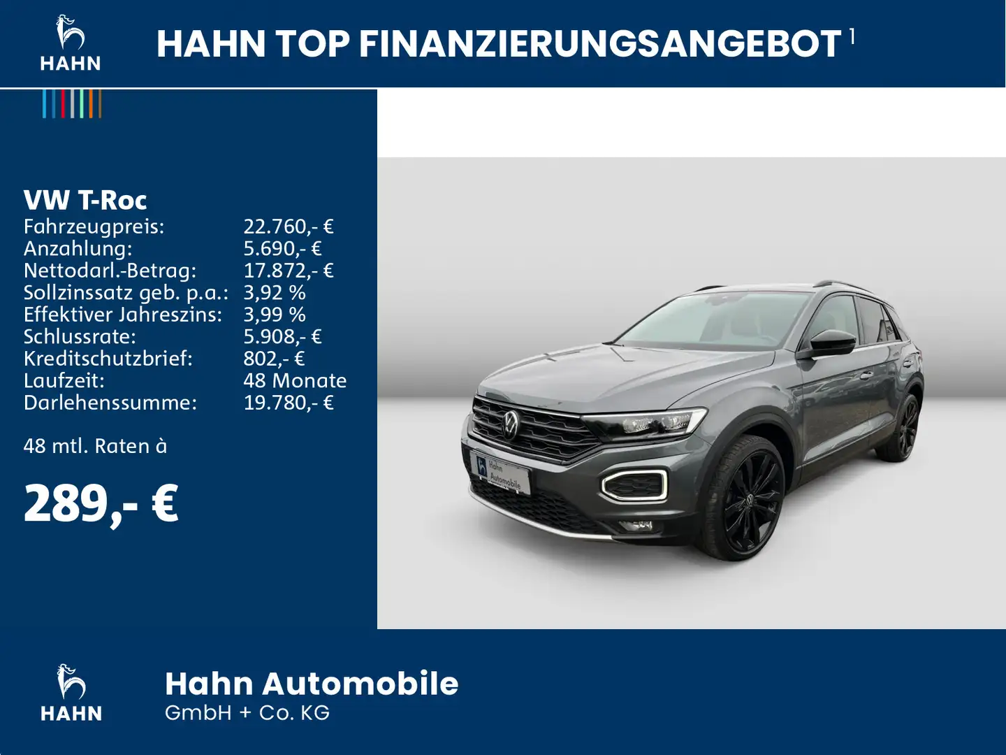 Volkswagen T-Roc Sport 1.5TSI NAVI LED ACC BLACK STYLE AHK Grijs - 2