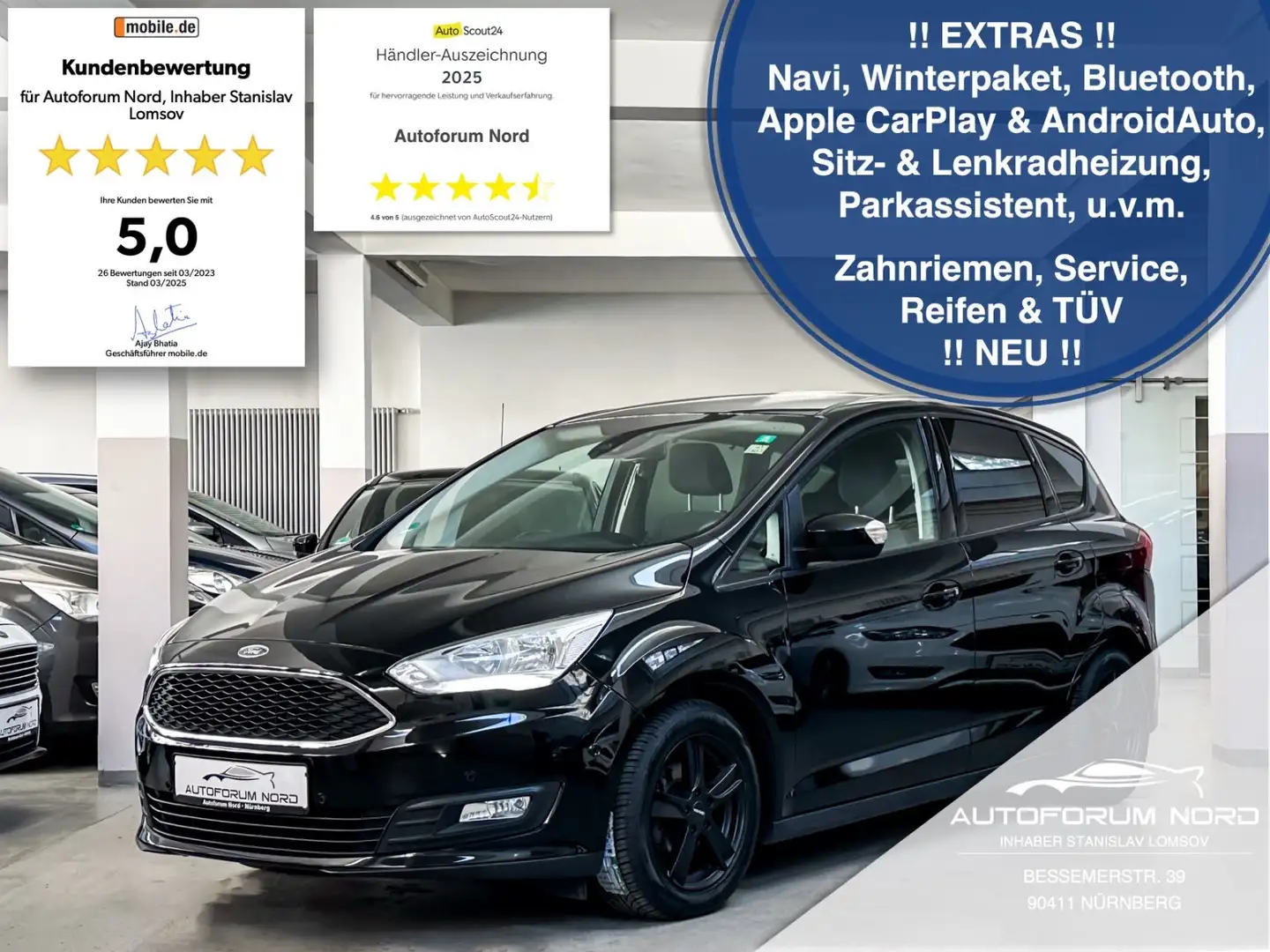 Ford C-Max Cool & Connect *NEU ZAHNRIEMEN+SERVICE* Noir - 1