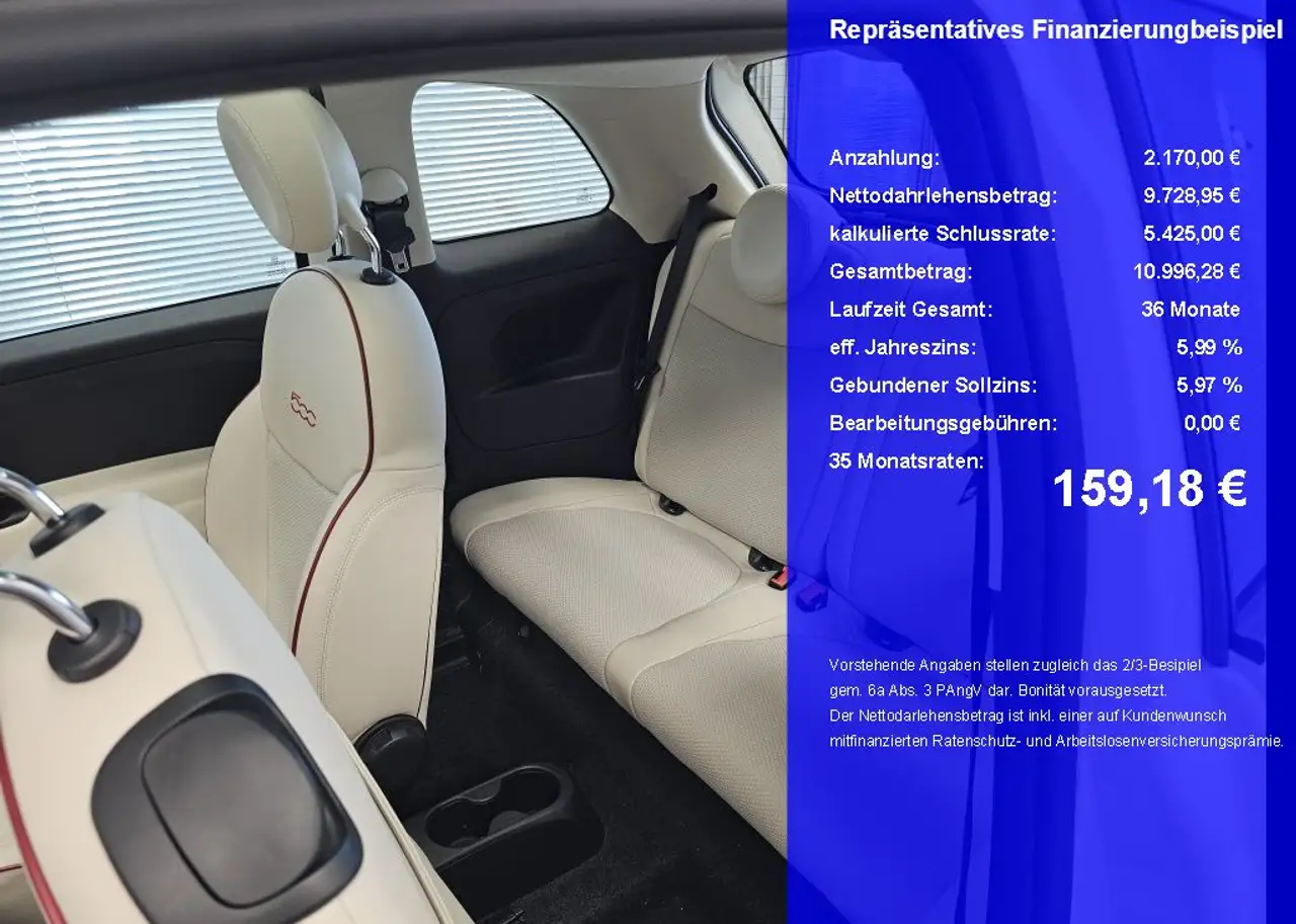 Fiat 500 DolceVita PDC,App-Connect,Pano,Alufelgen, миниатюра 5