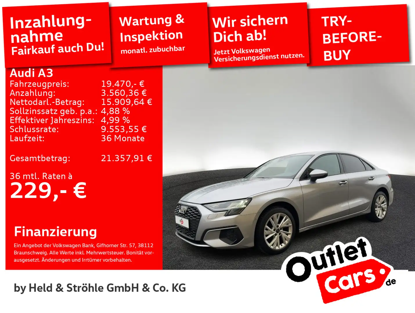 Audi A3 Lim. 30 TDI LED NAV+ VIRTUAL PDC SHZ DAB+ APP Zilver - 1