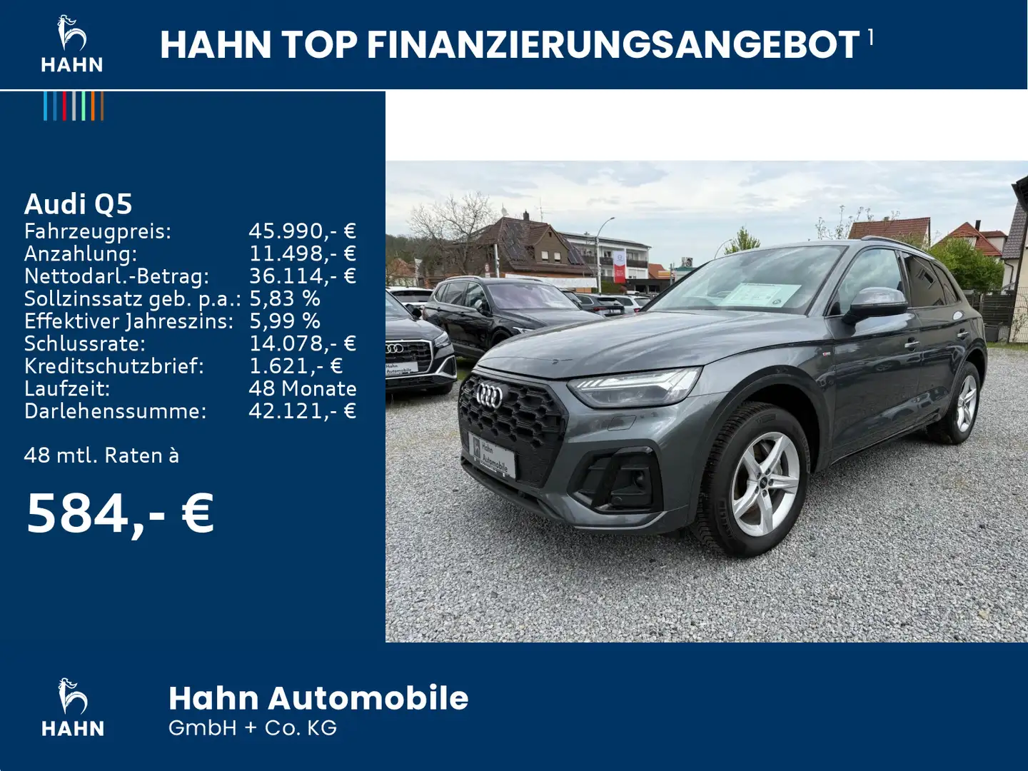 Audi Q5 quattro 40 2.0TDI S-line S-tronic AHK LED CAM Gris - 2