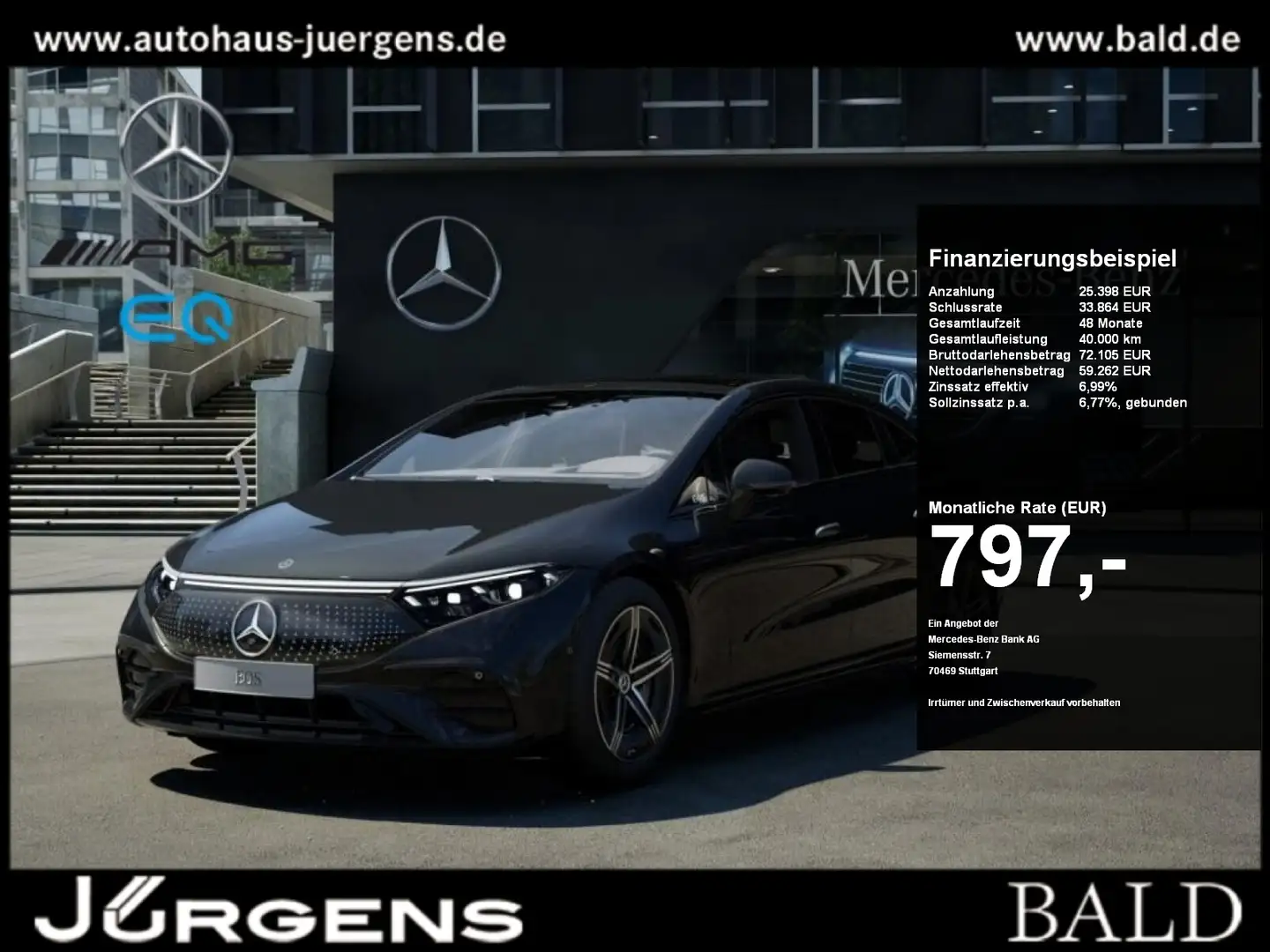 Mercedes-Benz EQS 500 4M AMG-Sport/Hyper/Pano/HA-Lenkung/Night Negru - 1
