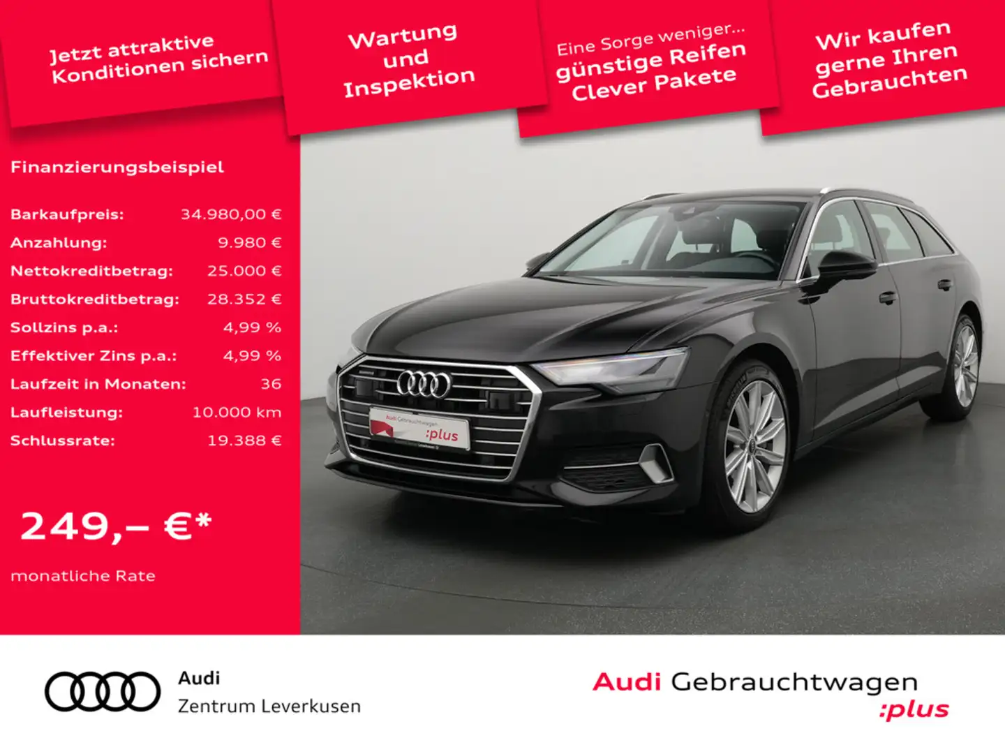 Audi A6 LEDER MEMORY NAVI VIRT ACC LED Schwarz - 1