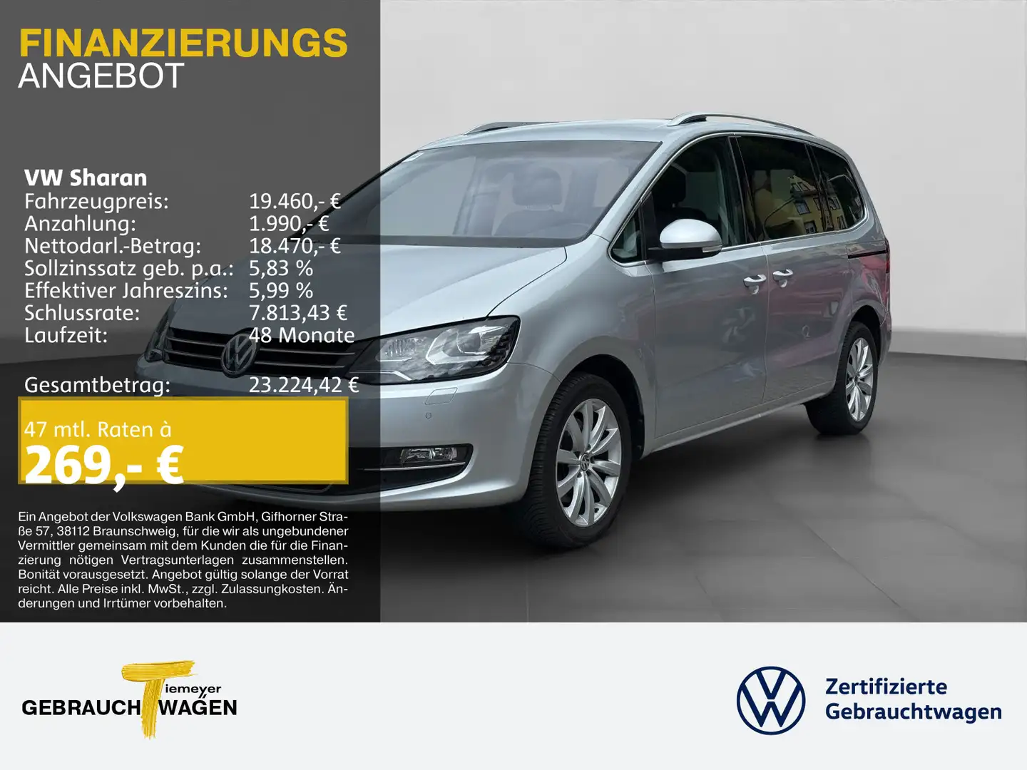 Volkswagen Sharan 1.4 TSI DSG HIGHLINE LEDER NAVI LM Silber - 1