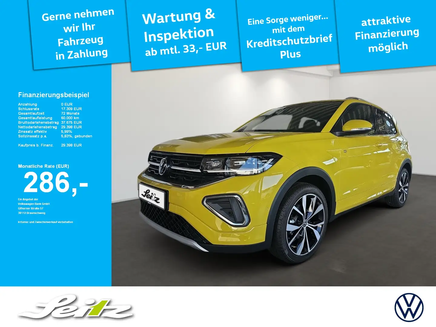 Volkswagen T-Cross 1.5 TSI R-Line *AHK*BEATS*MATRIX* Gelb - 1