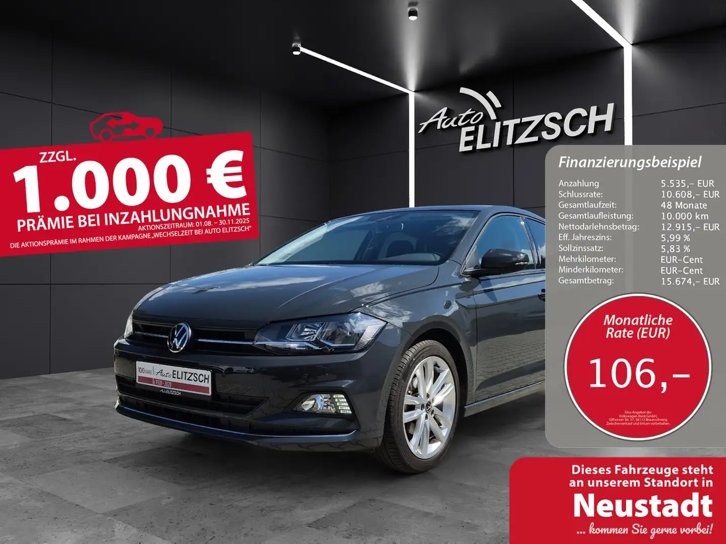Volkswagen Polo TSI Highline Navi AID RFK SH LM Grau - 1