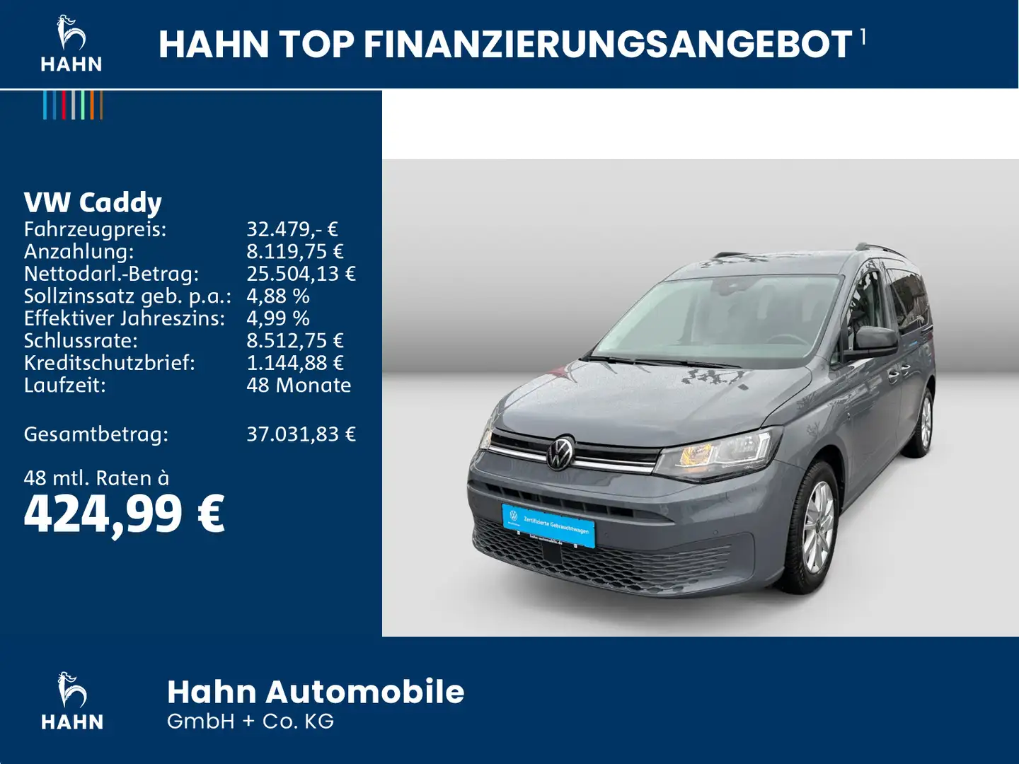 Volkswagen Caddy Life1.5TSI 85KW Navi Side Assist Blindspot Grau - 2