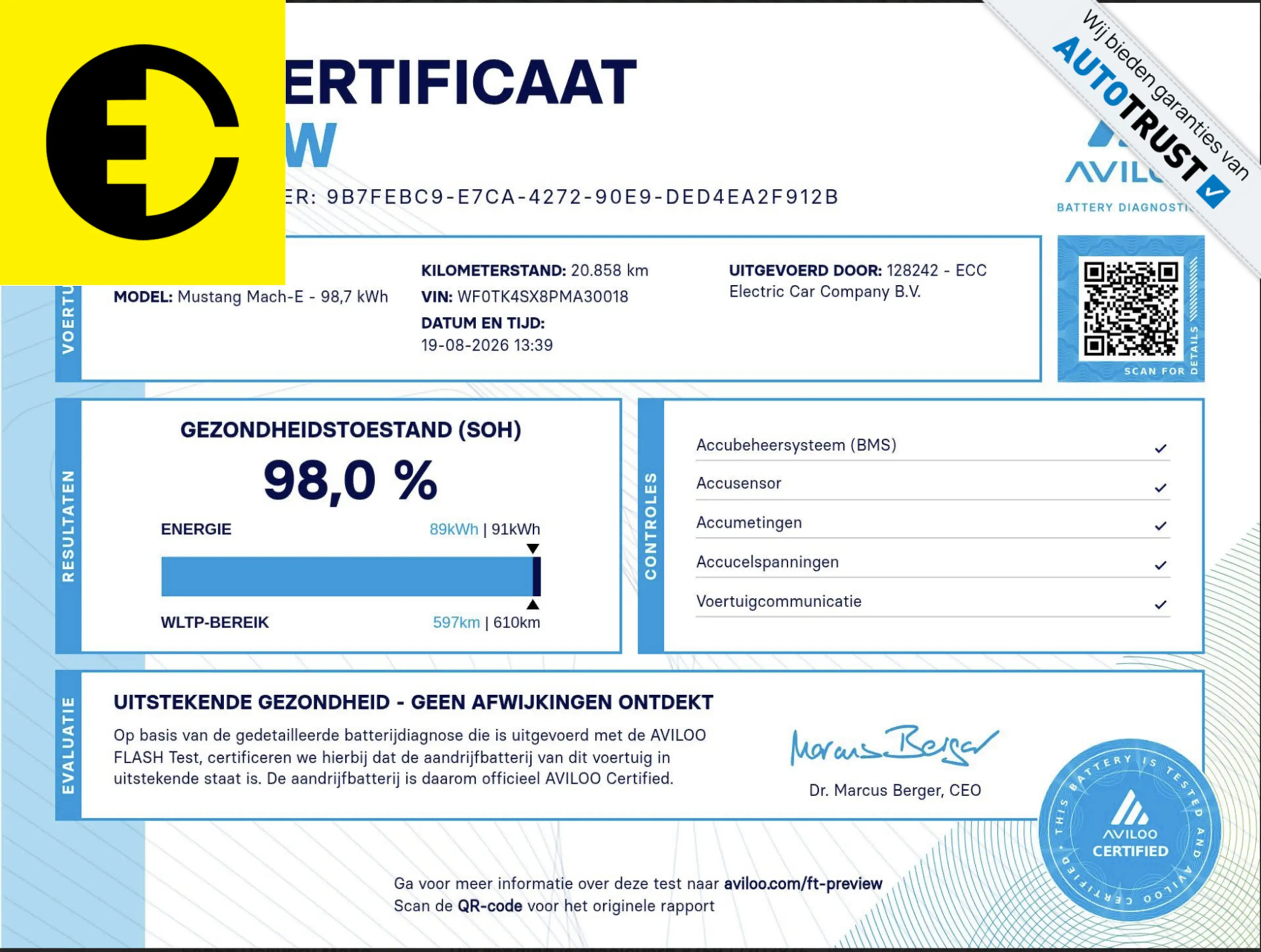Ford Mustang Mach-E GT Extended AWD 98 kWh | SOH 98% | Leder | Stoelve — photo 2