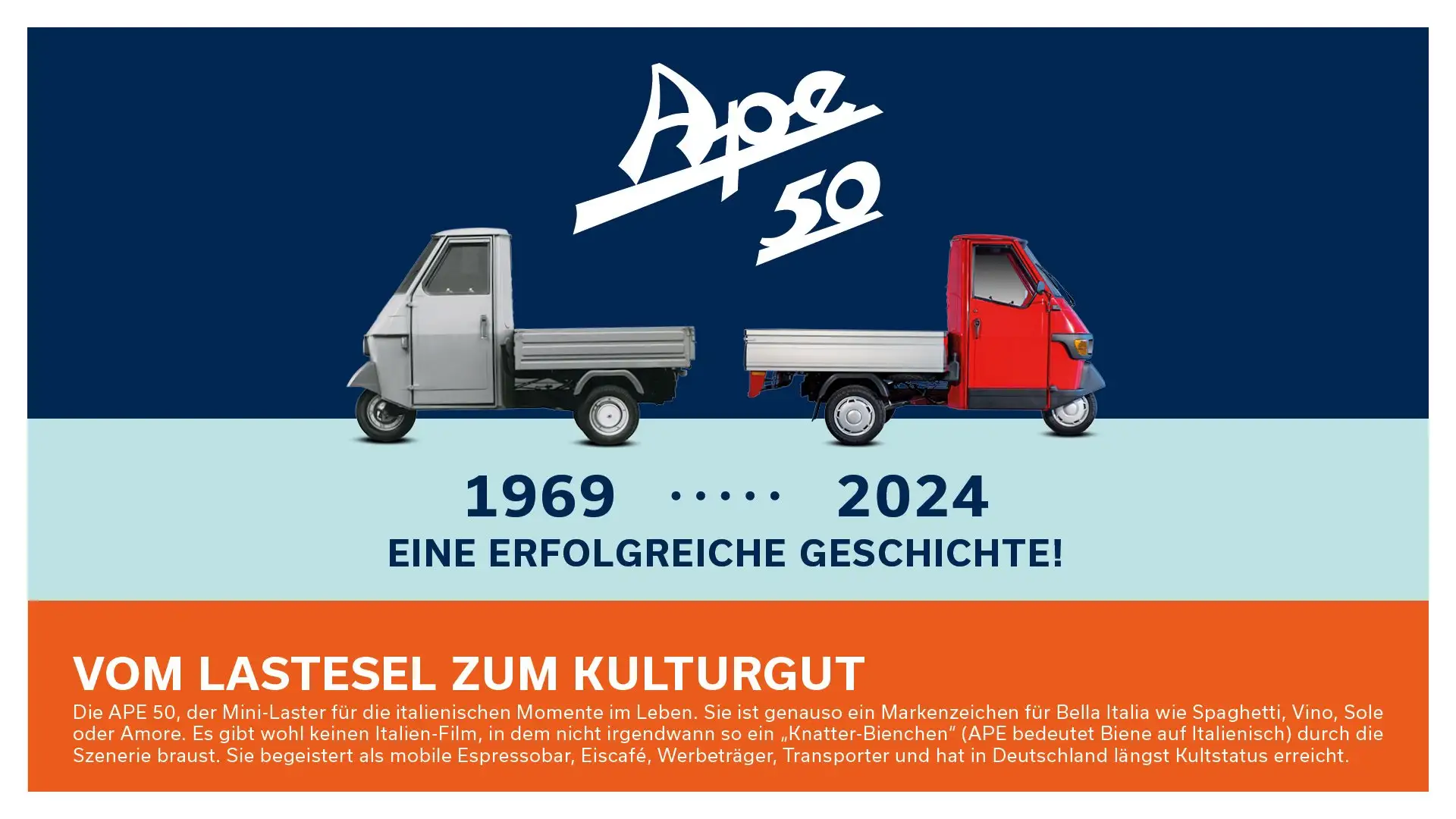Piaggio Ape 50 Kasten *Alle Farben Sofort Verfügbar* Roşu - 2