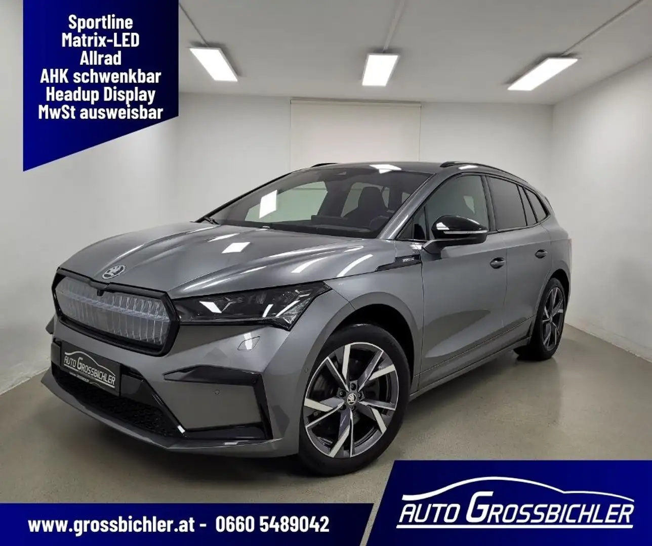 Skoda Enyaq iV 80x 82kWh Sportline, AHK, Headup, Skoda-Plus... Grau - 1