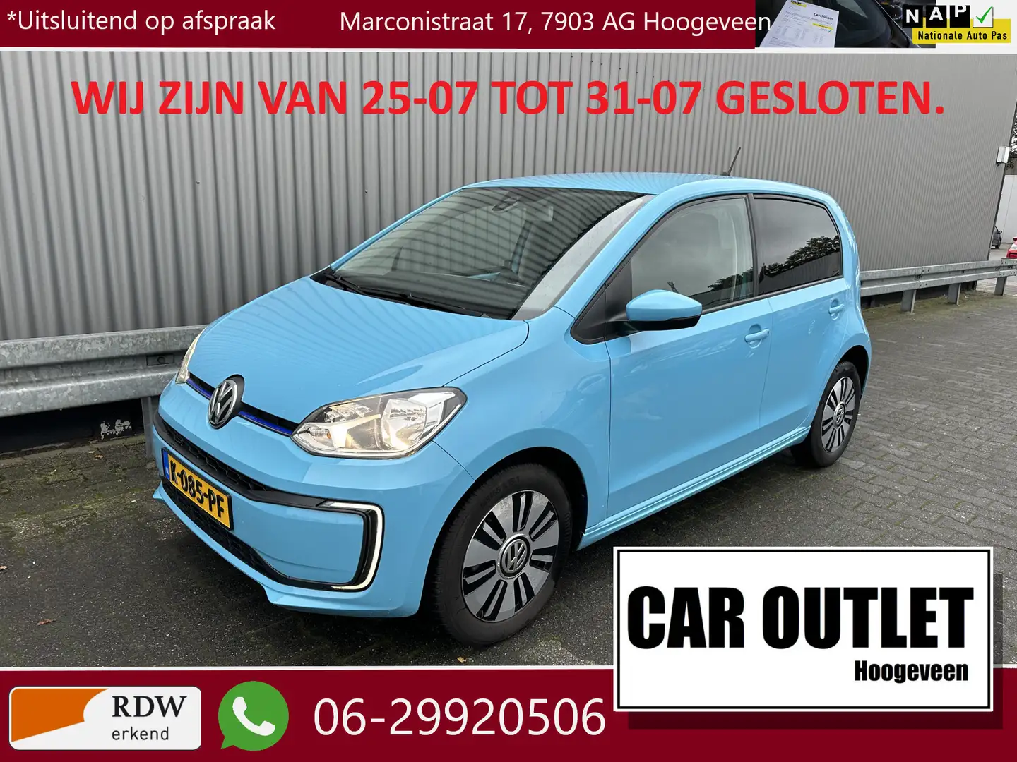 Volkswagen e-up! e-up! 84Dkm AUTOMAAT Airco sfeer verl.  --Inruil M Albastru - 1