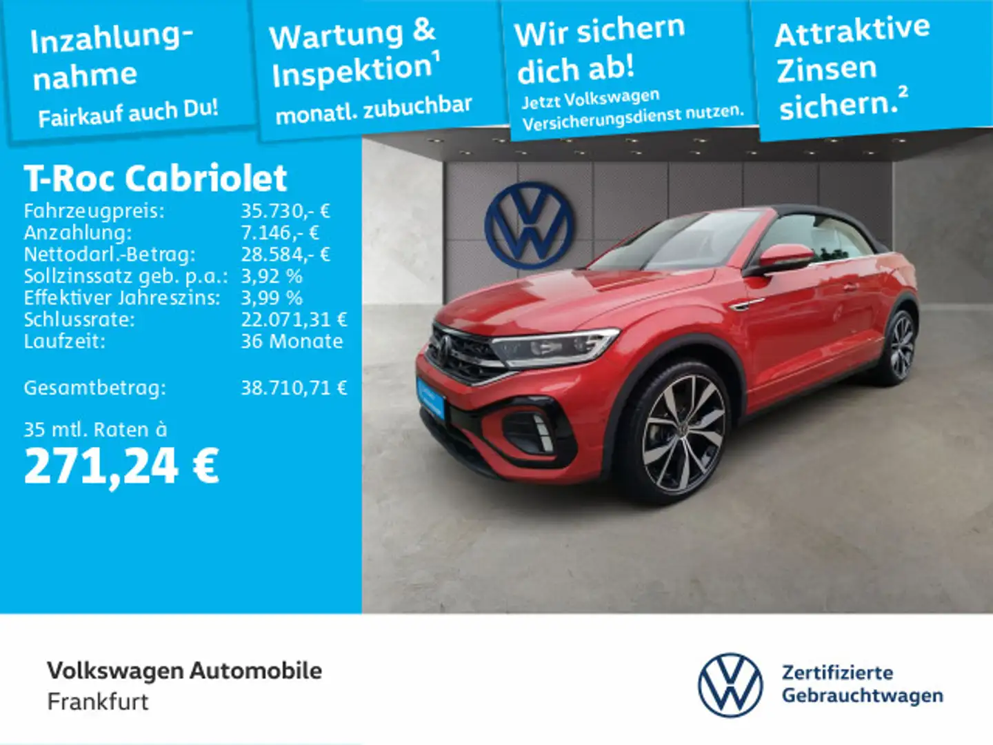 Volkswagen T-Roc 1.5 TSI DSG R-Line Navi AHK Stan Rot - 1