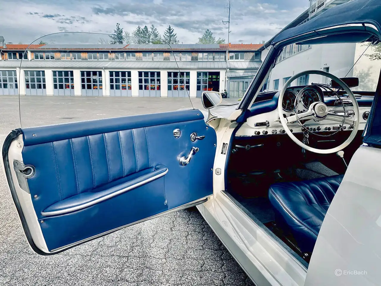 Mercedes-Benz 190 SL -1959-Besonders schönes Mercedes Cabriolet in der äußerst seltenen Farbe weiß mit Leder blau, foto 11