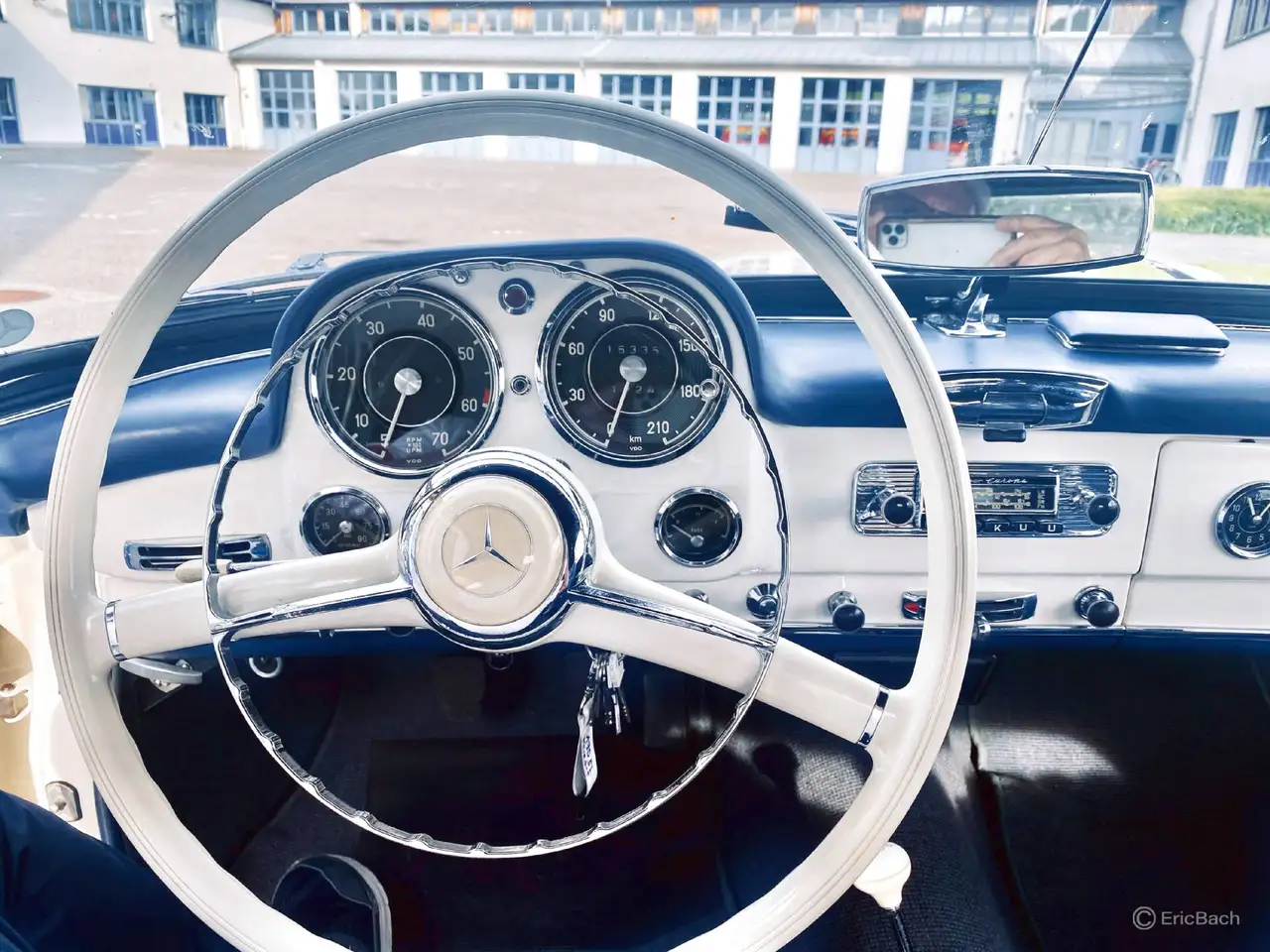 Mercedes-Benz 190 SL -1959-Besonders schönes Mercedes Cabriolet in der äußerst seltenen Farbe weiß mit Leder blau, foto 4