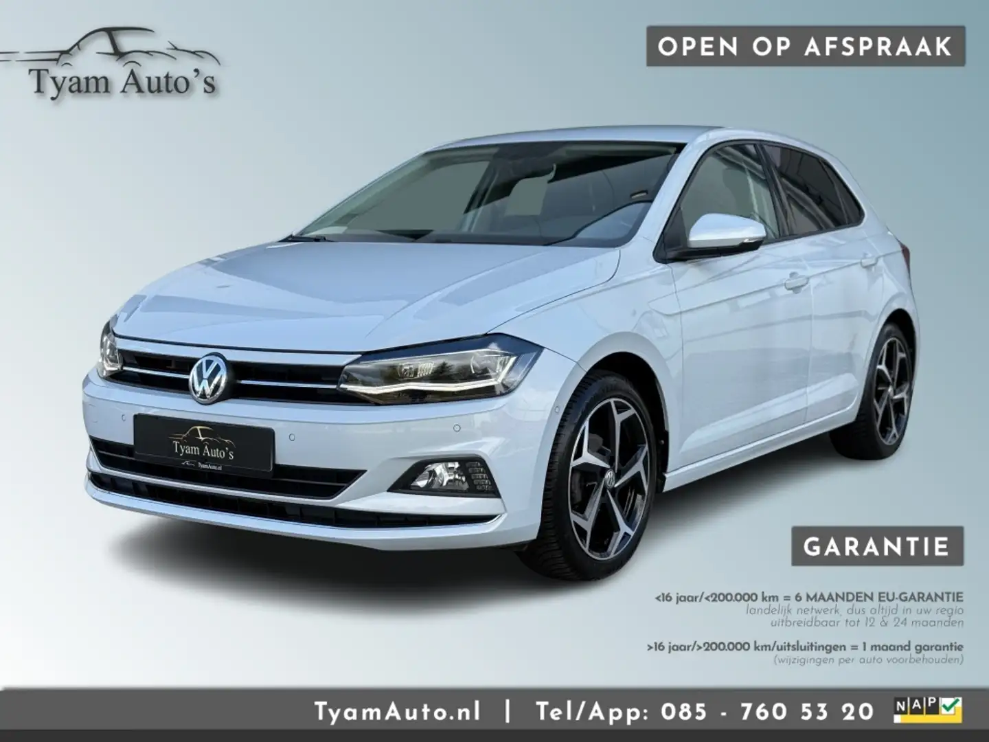 Volkswagen Polo 1.0 TSI HIGHLINE DSG WHITE-SILVER / AIRCO NAVIGATI Blanc - 1