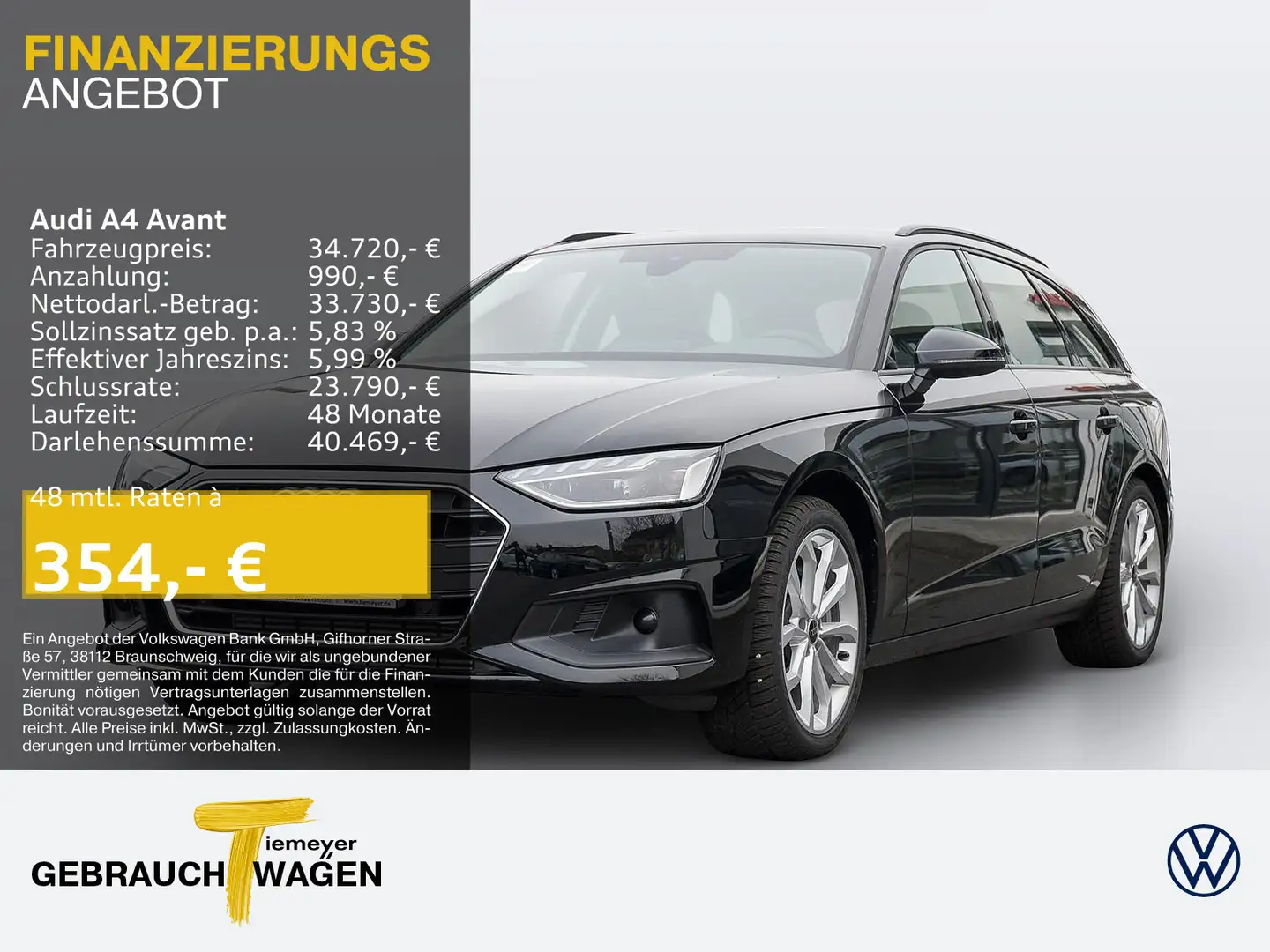 Audi A4 40 TFSI AHK BUSINESS LM19 Schwarz - 1