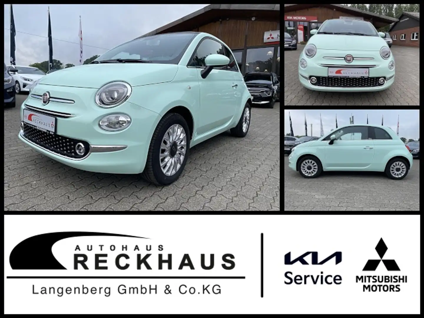 Fiat 500C 1.2 Lounge Cabrio Klima Navi Einparkhilfe Grün - 1