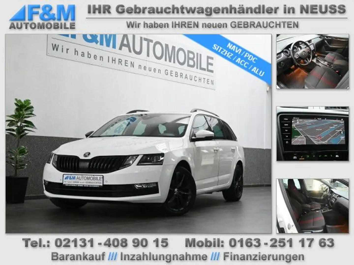 Skoda Octavia 2.0 TDI DSG Style Navi PDC Sitzhz ACC Blanc - 1