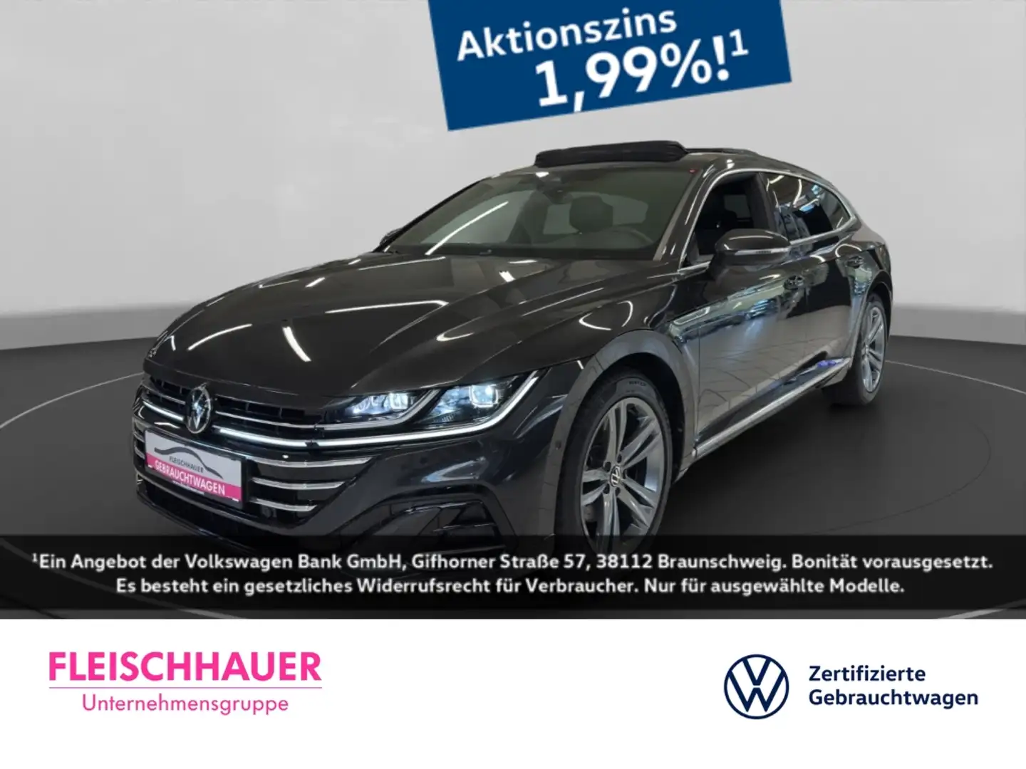 Volkswagen Arteon SB R-Line 2.0 TDI Matrix+Navi+AHK+Pano+App-connect Grau - 1