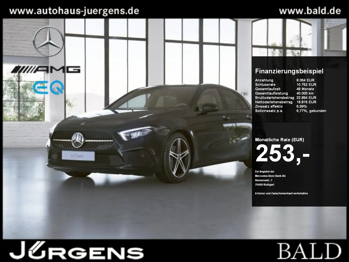 Mercedes-Benz A 200 Progressive/LED/Kamera/Night/Ambiente/18' Schwarz - 1