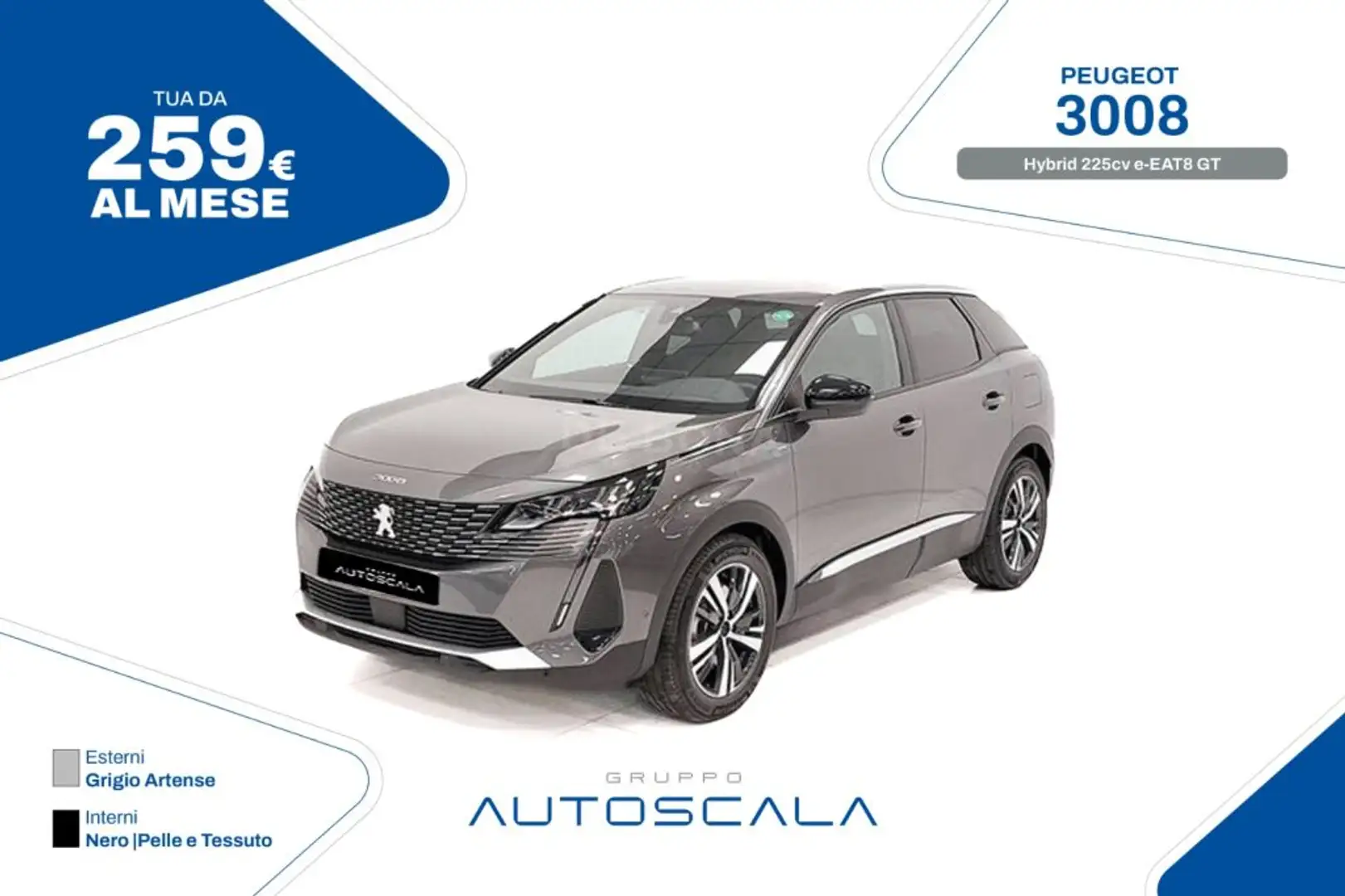 Peugeot 3008 Hybrid 225cv e-EAT8 GT Grigio - 1