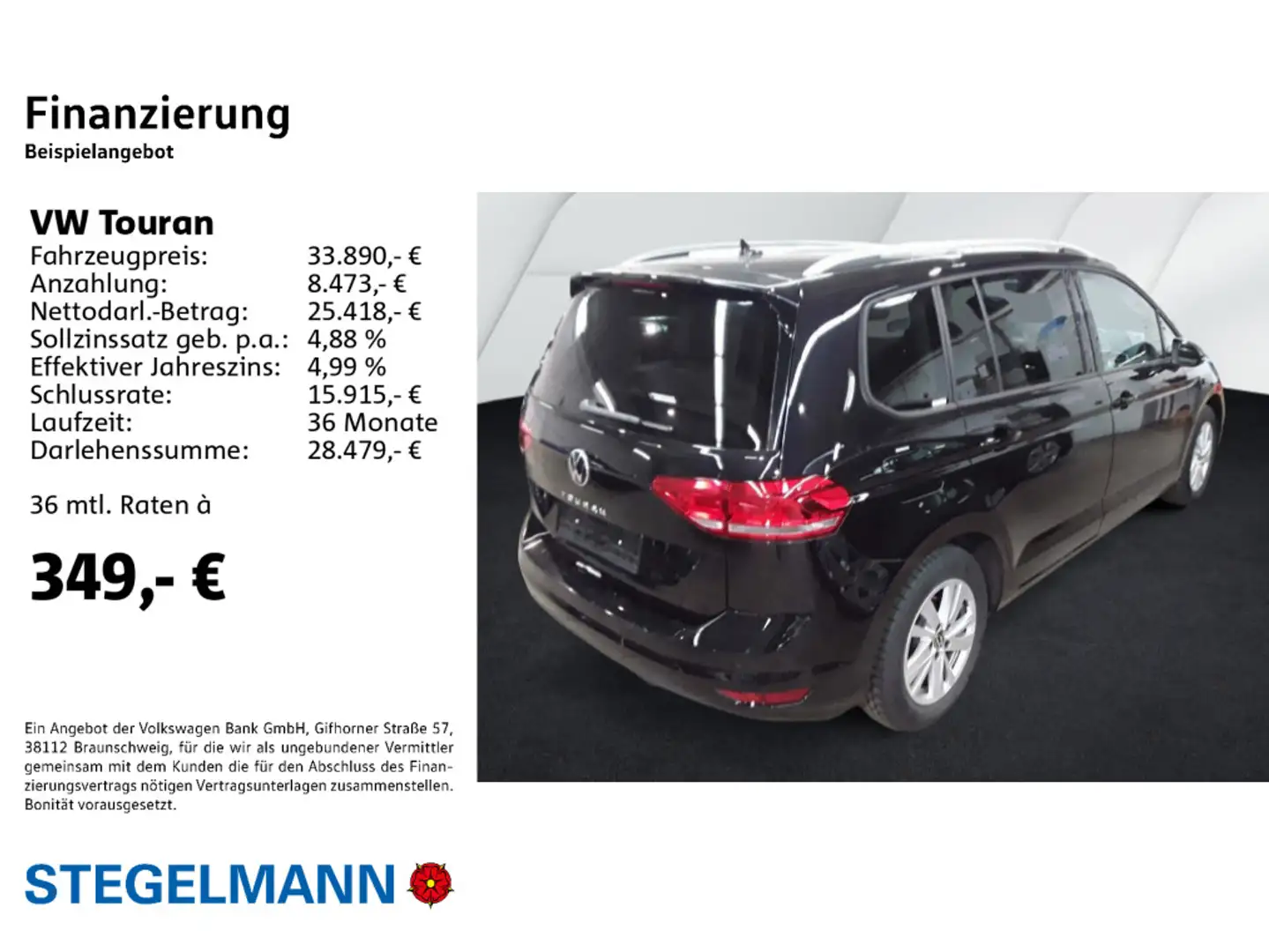 Volkswagen Touran 1.5 TSI DSG Comfortline 7-Sitzer *Navi*AH Schwarz - 2
