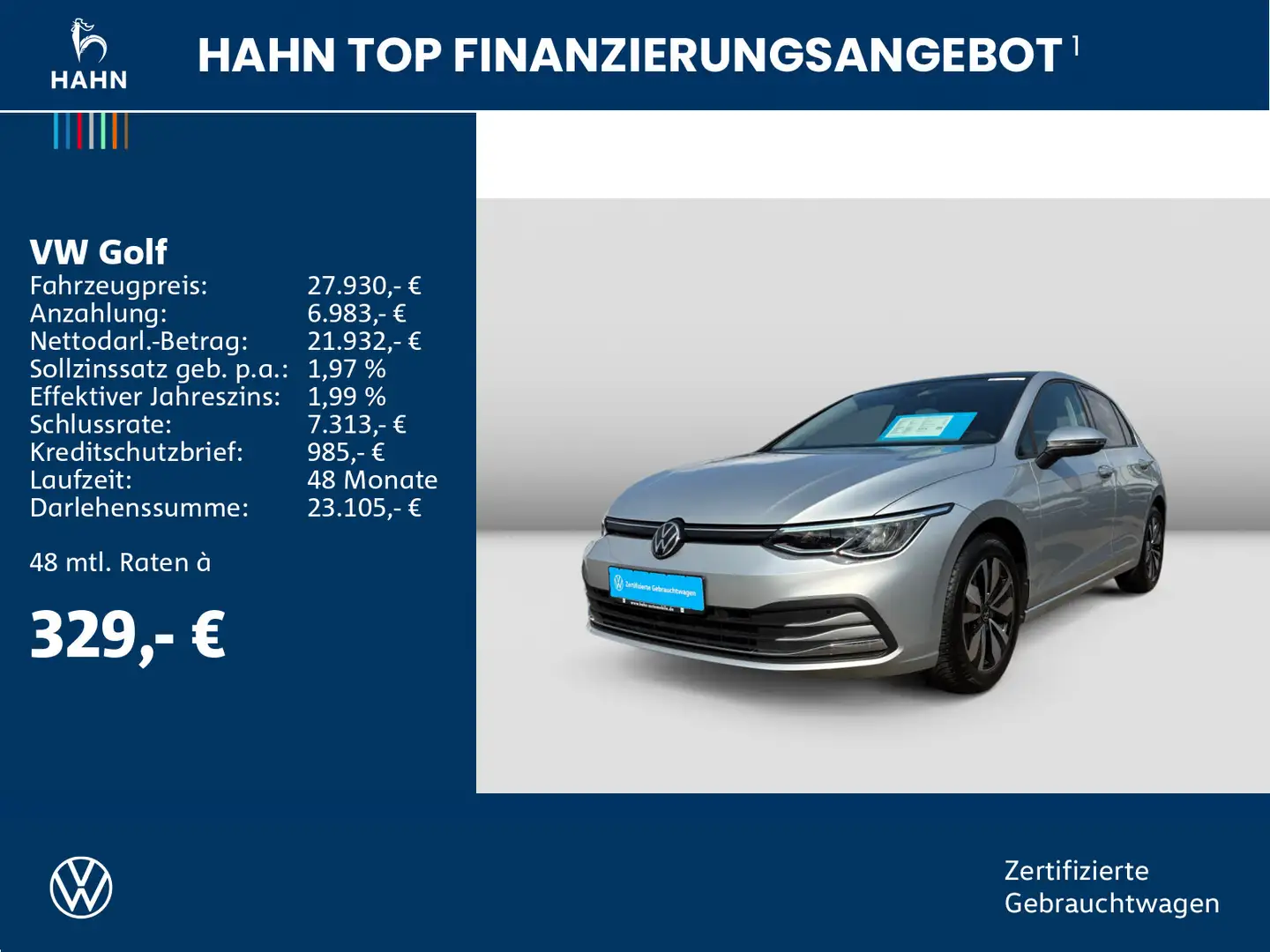 Volkswagen Golf VIII Move 1.0eTSI DSG CAM  NAVI PANO STANDH Silber - 2