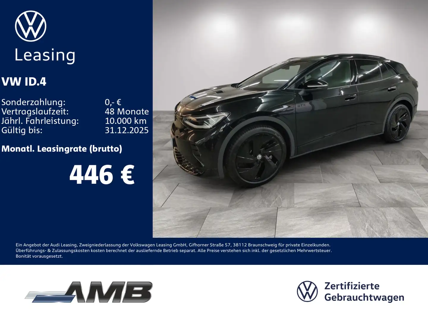 Volkswagen ID.4 GTX 77kWh/AHK/Matrix/Wärmepumpe/02.30Garant Schwarz - 1