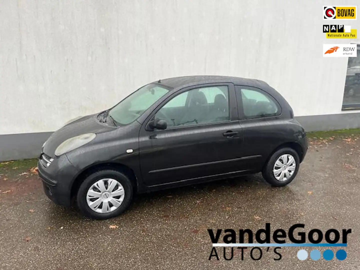 Nissan Micra 1.2 Visia, '07, NWE APK EN DISTRIBUTIE, IN EEN NET Zwart - 1