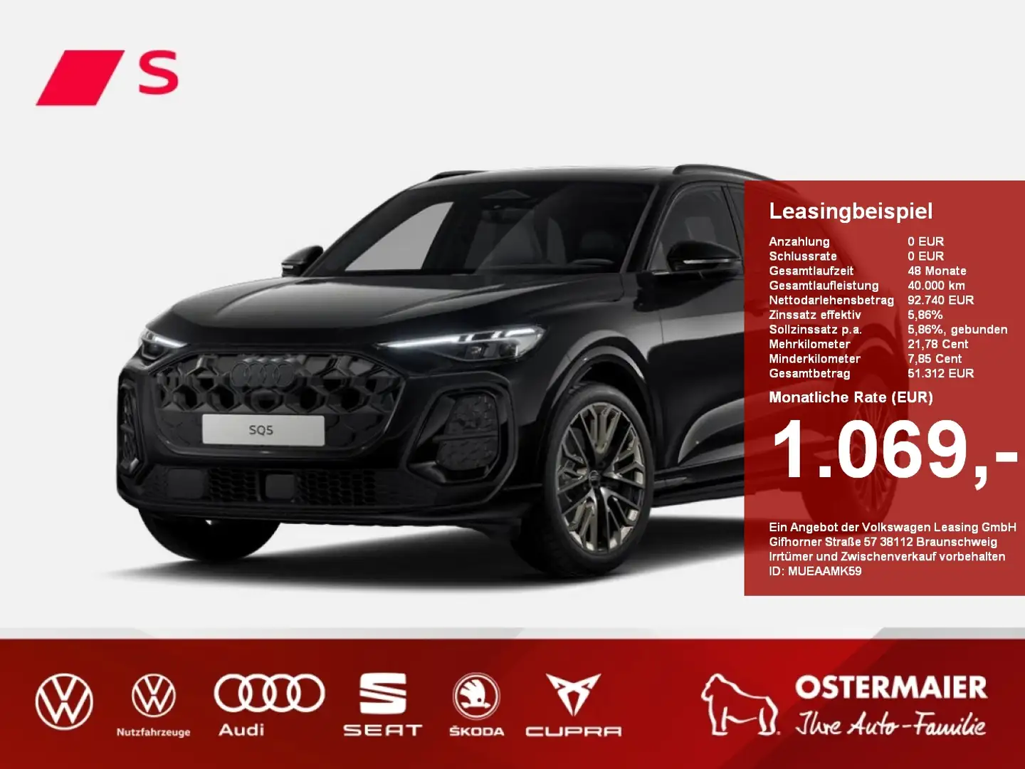 Audi SQ5 SUV TFSI 376PS,AHK,PANO,StHz,NAVI,PDC,KAMERA,MATRI Negro - 1