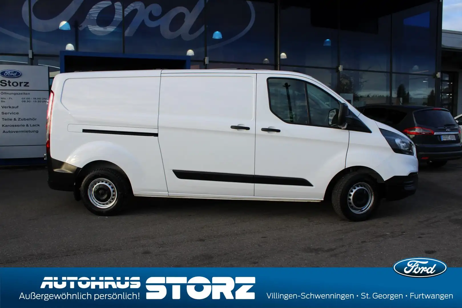 Ford Transit Custom Kasten 300 L2 Basis AHK FEST|SICHT PAKET|HOLZBODEN Weiß - 2
