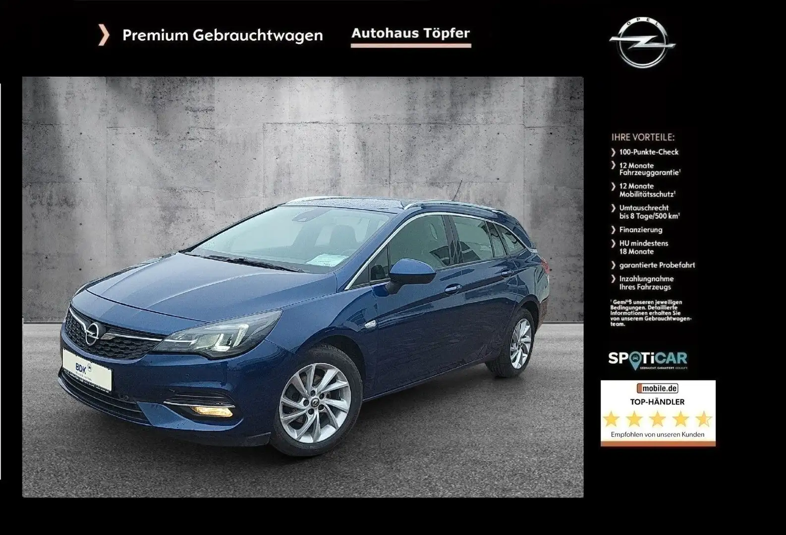 Opel Astra K ST "Elegance"LED-Licht/Navi/Kamera/1Hand Azul - 1