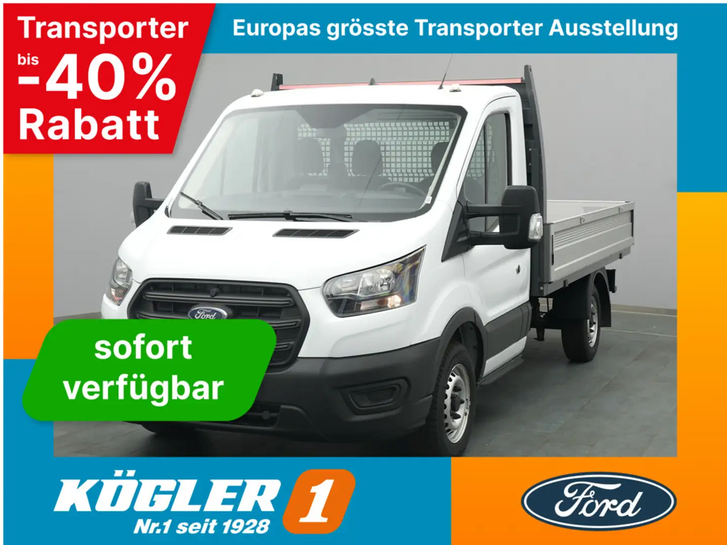 Ford Transit Pritsche EK 310 L2 130PS/AHK Wit - 1