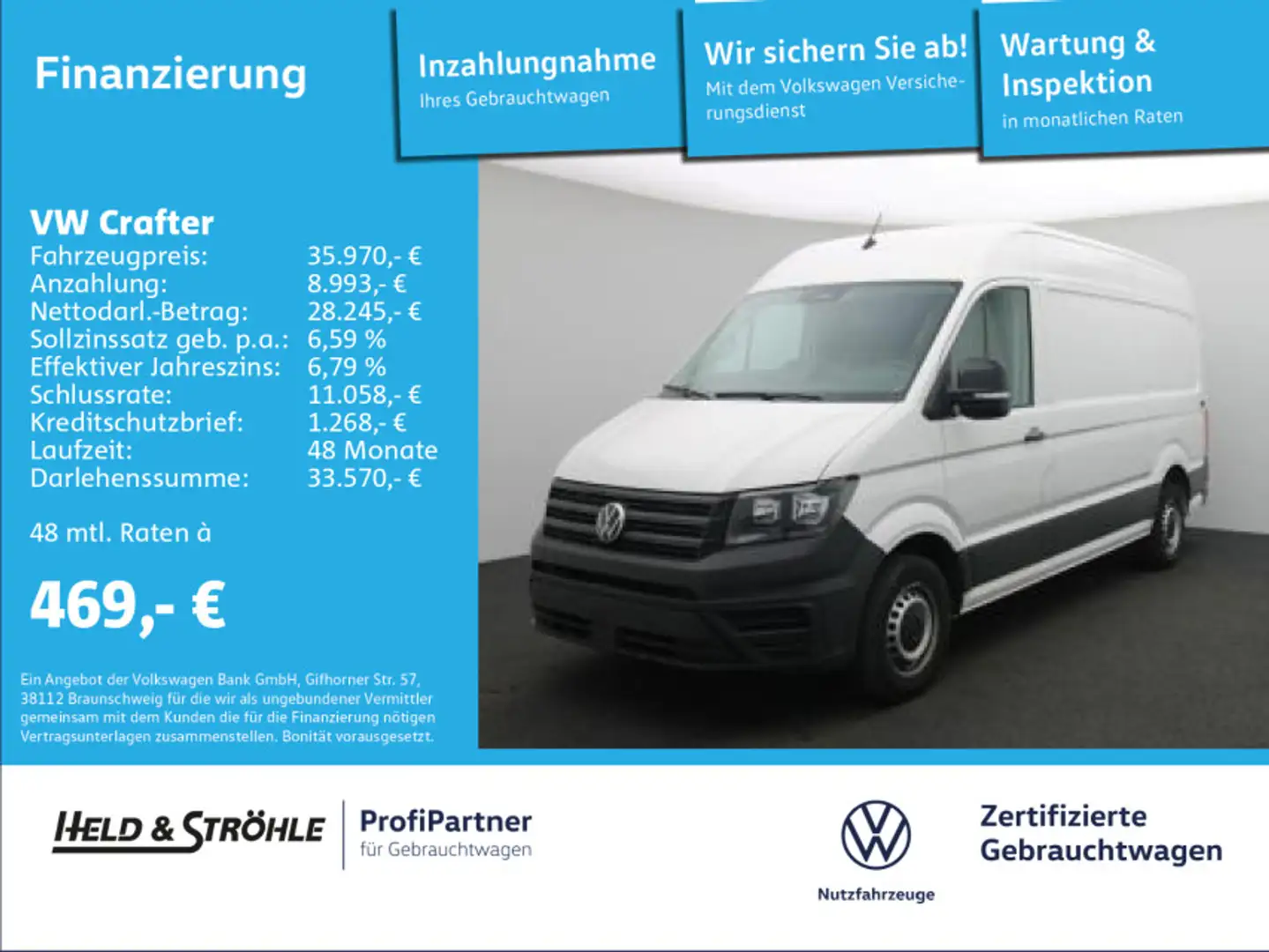 Volkswagen Crafter 35 Kasten MR HD 2.0 TDI KAM PDC APP 270° Weiß - 1