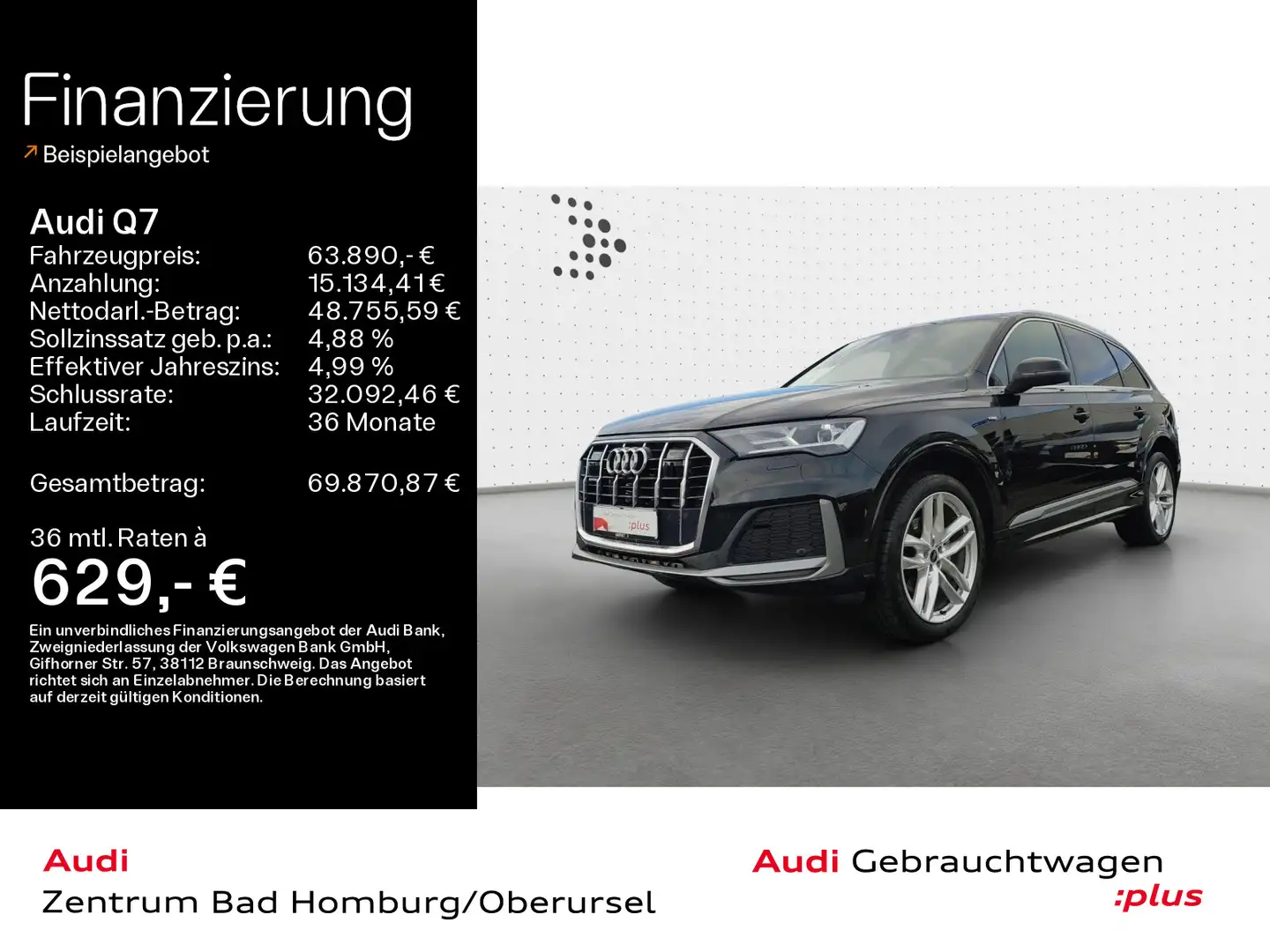 Audi Q7 50 TDI quattro S line*Navi*Alu*AHK*B&O*PDC*Pa Schwarz - 1