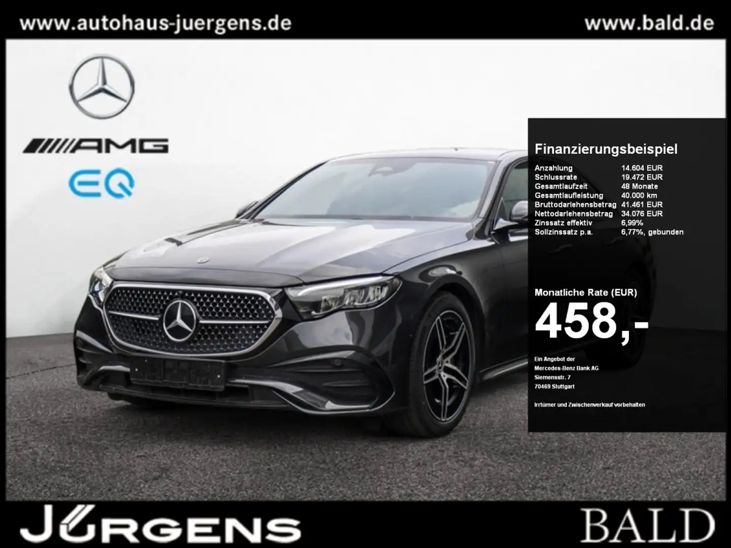 Mercedes-Benz E 220 d AMG-Sport/LED/Cam/Pano/Night/Distr/Totw Grau - 1