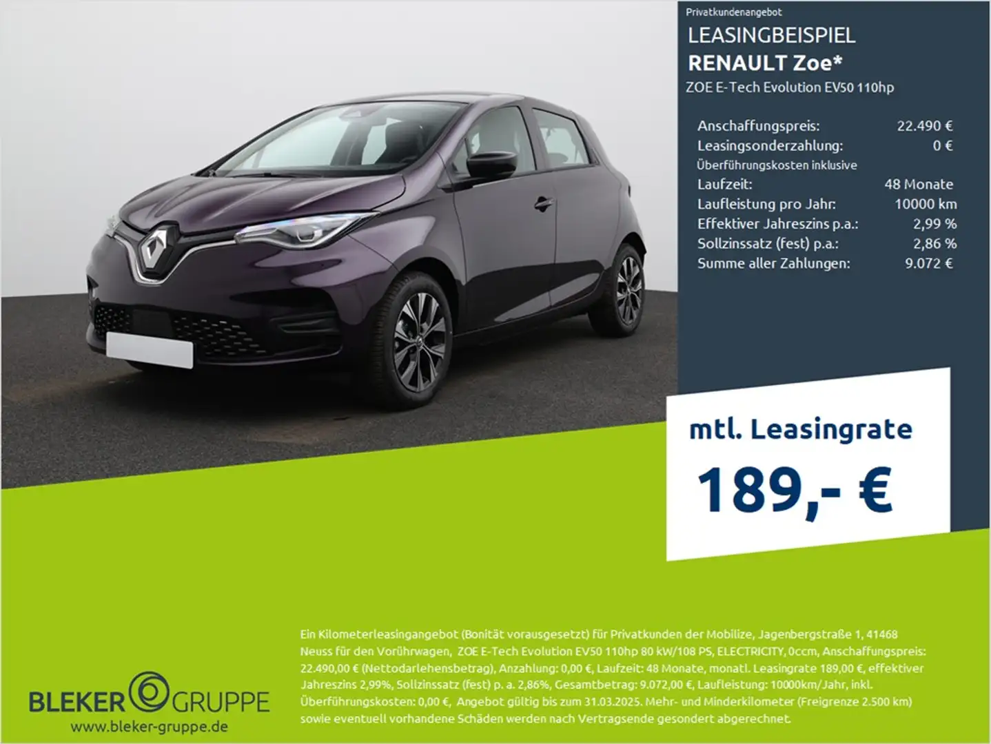 Renault ZOE E-Tech Evolution EV50 110hp Mor - 1
