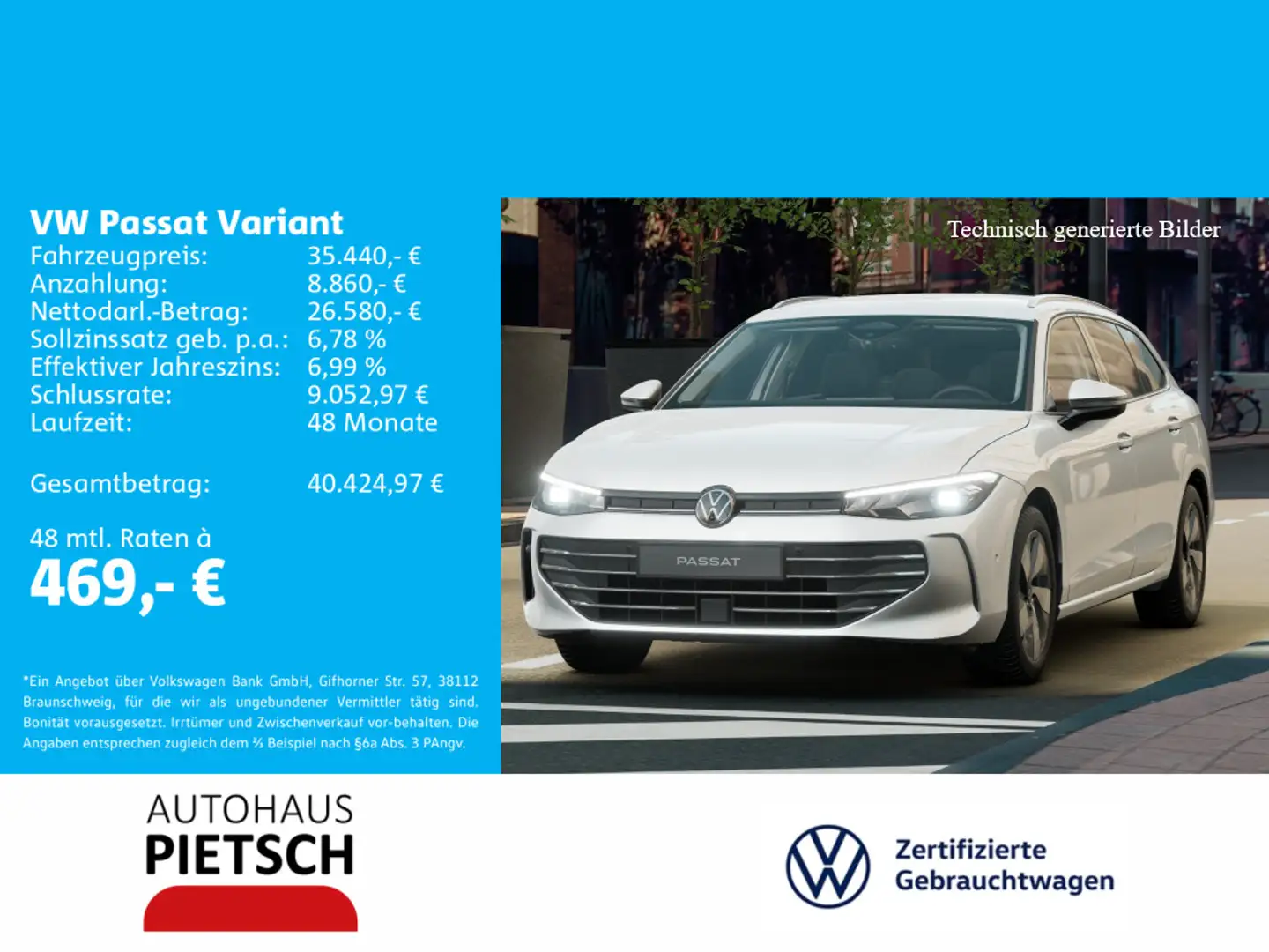 Volkswagen Passat Variant 1.5 eTSI Business DSG Weiß - 1