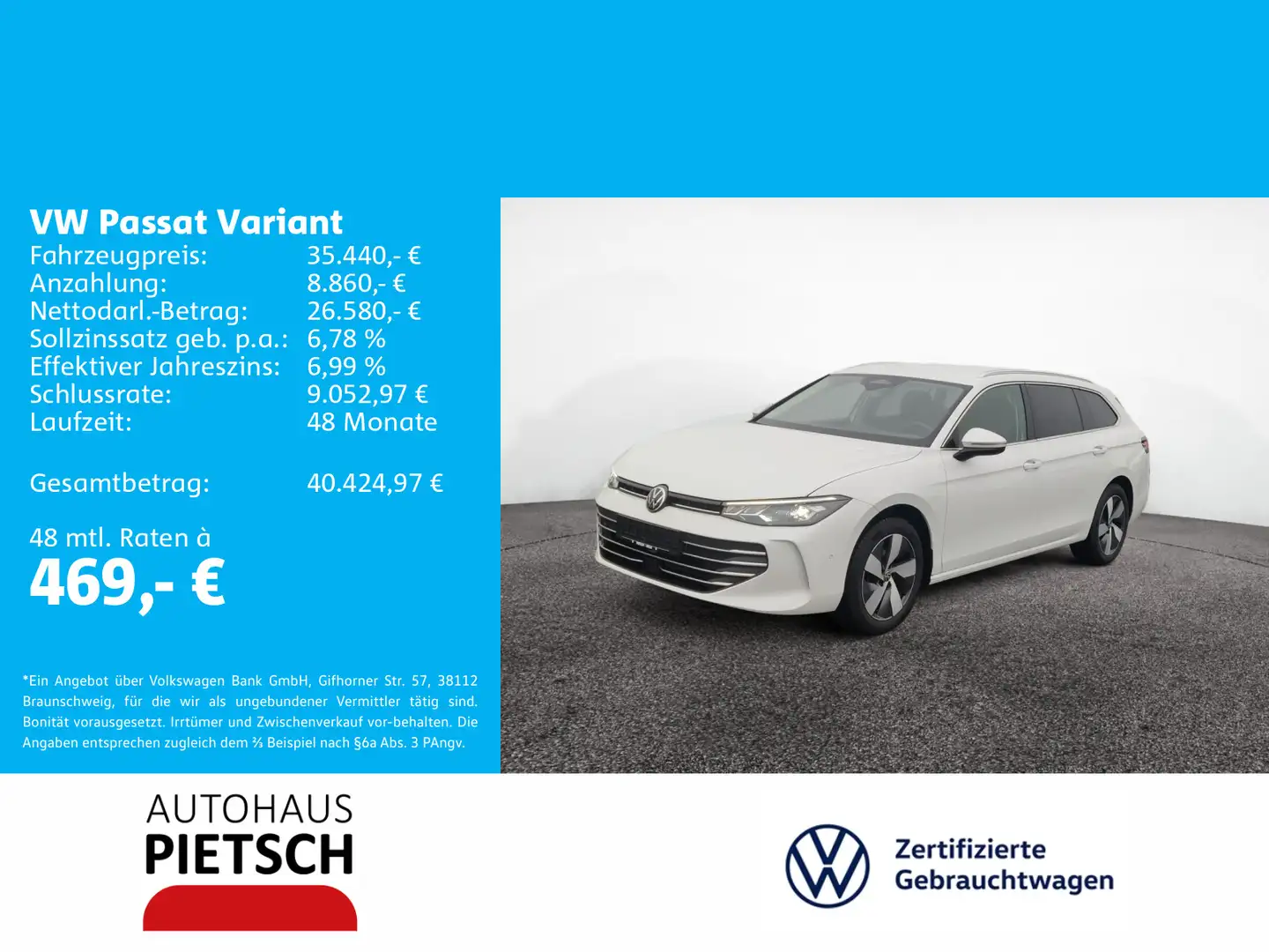 Volkswagen Passat Variant 1.5 eTSI Business DSG Weiß - 1